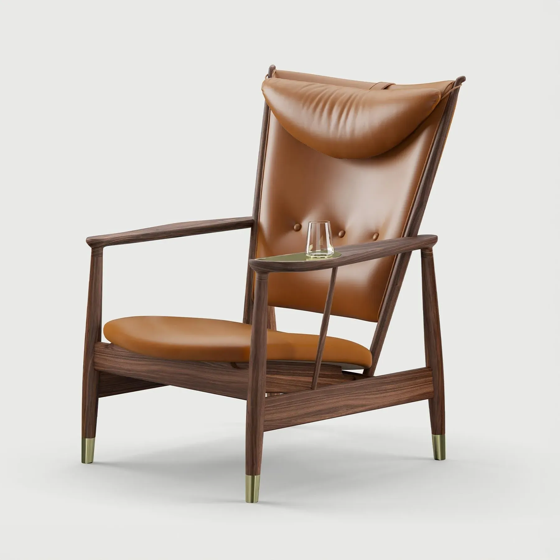 Lounge Chair with Headrest - Blue, Fabric