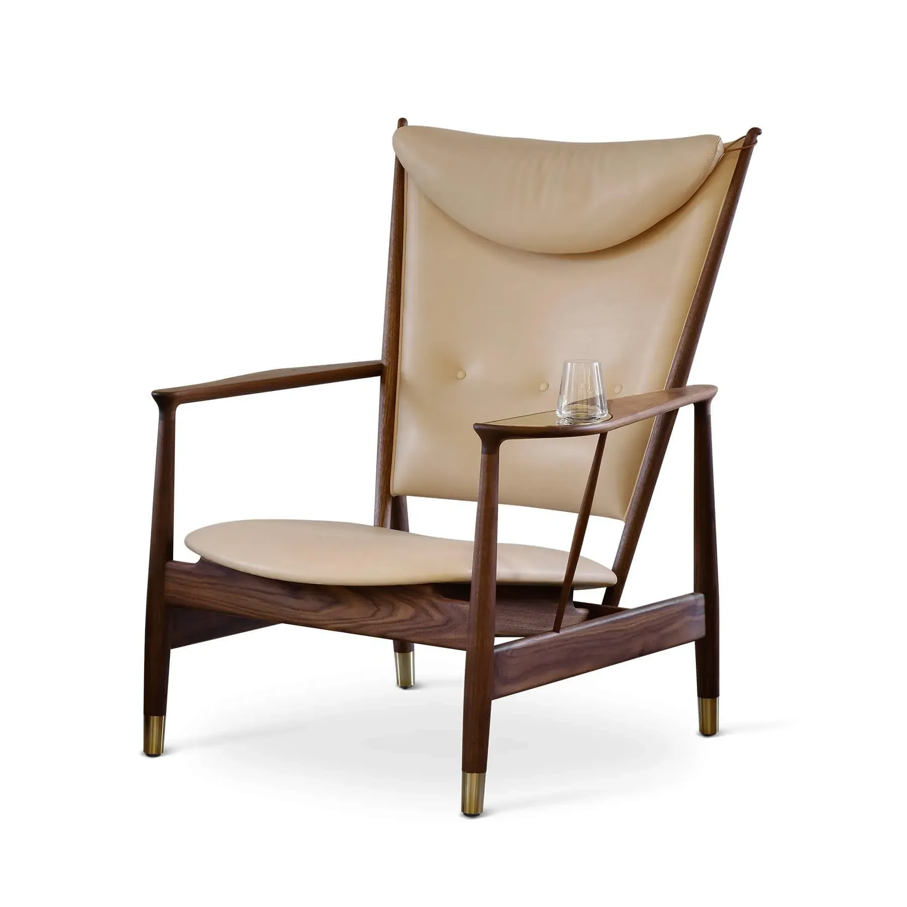 Lounge Chair with Tray - Natural, Leather