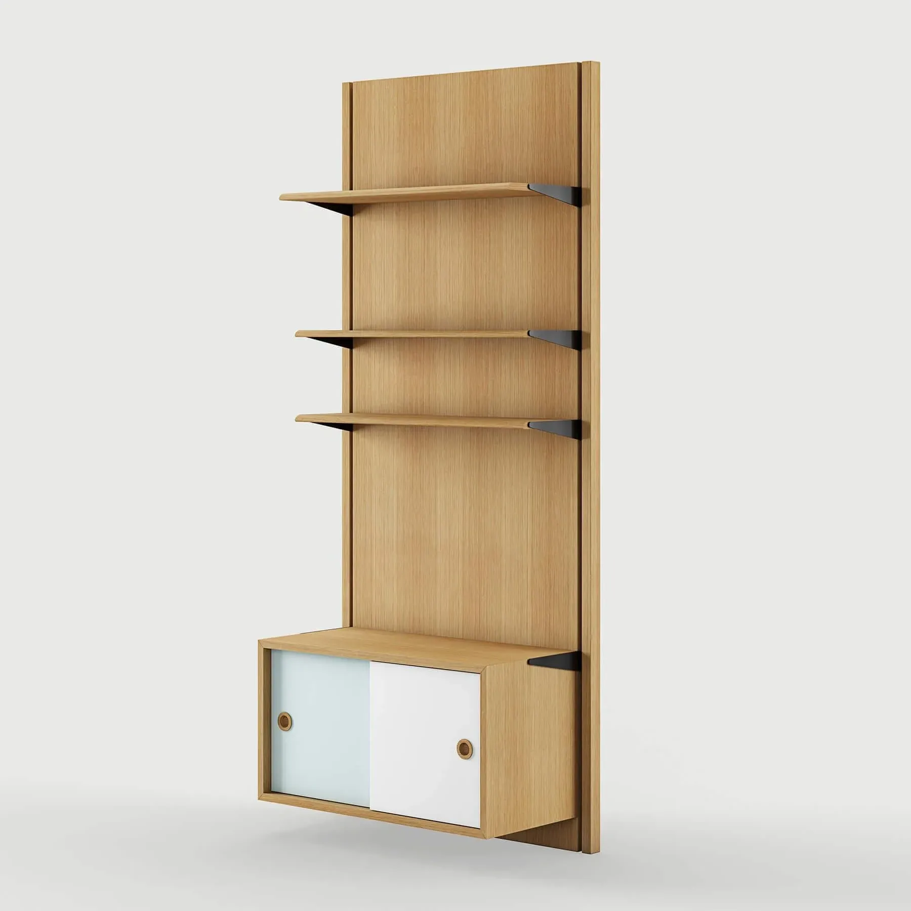 Panel Shelving System 1A - Walnut, Wood