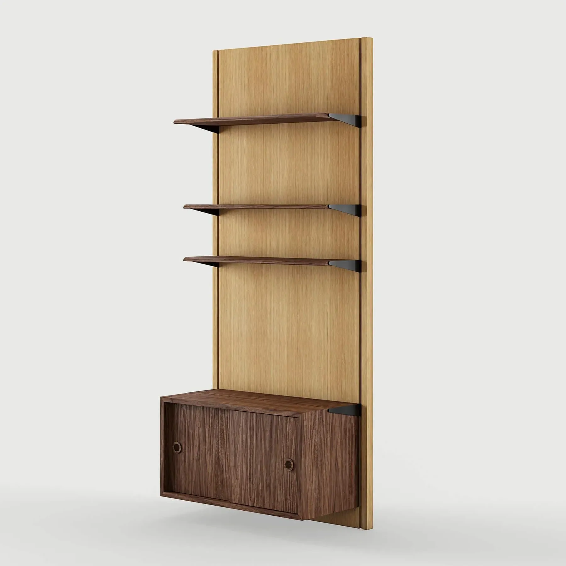 Panel Shelving System 1A - Walnut, Wood