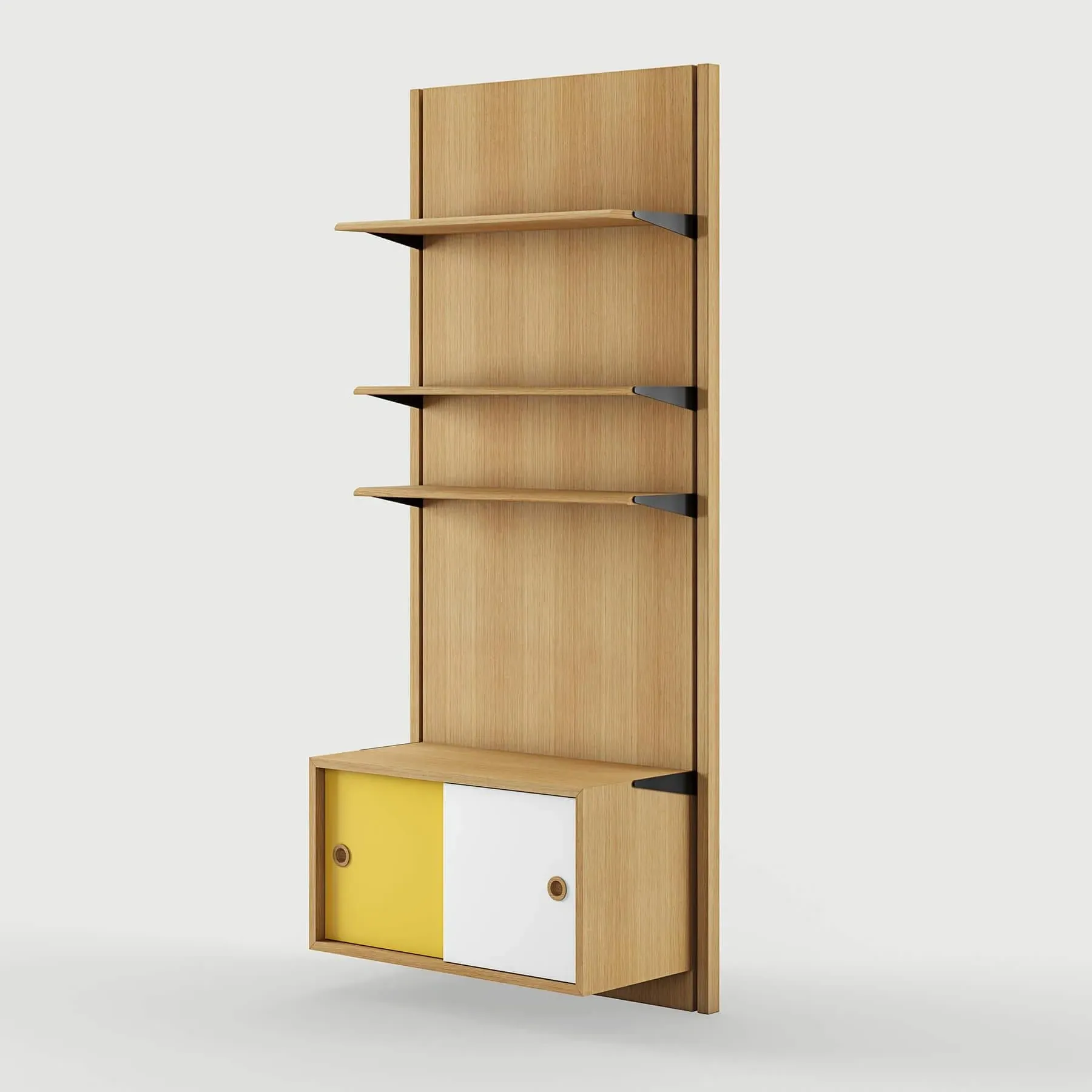 Panel Shelving System 1A - Yellow, Wood