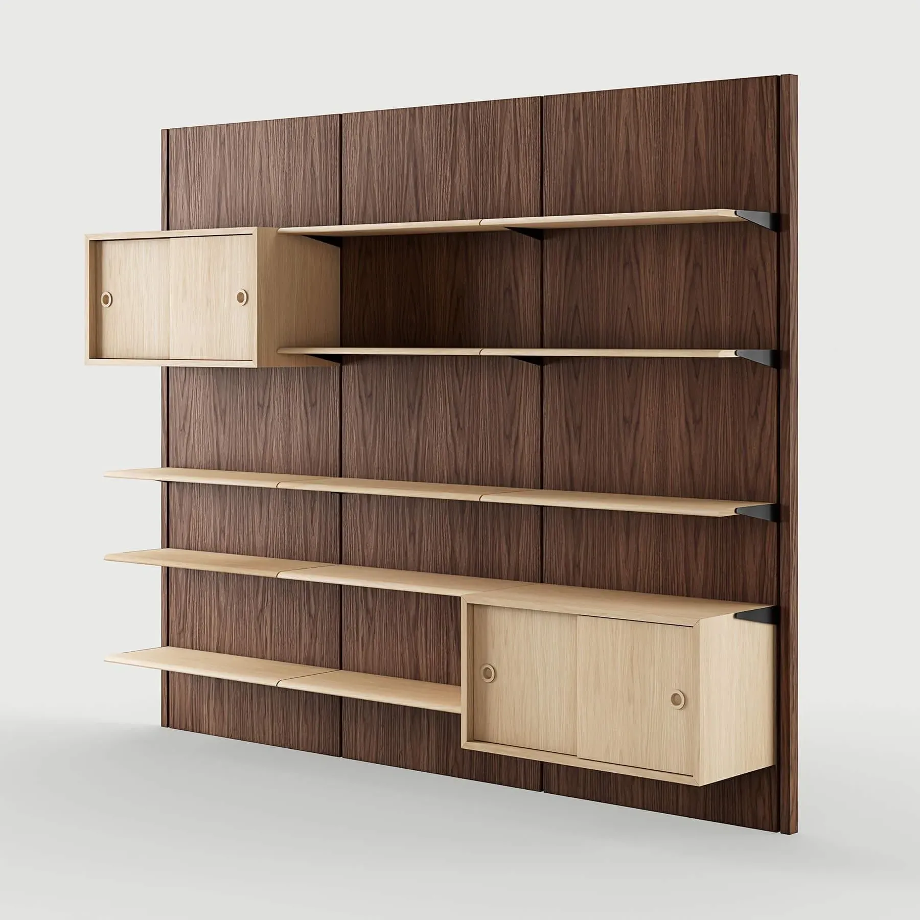 Panel Shelving System 3A - Oak, Wood