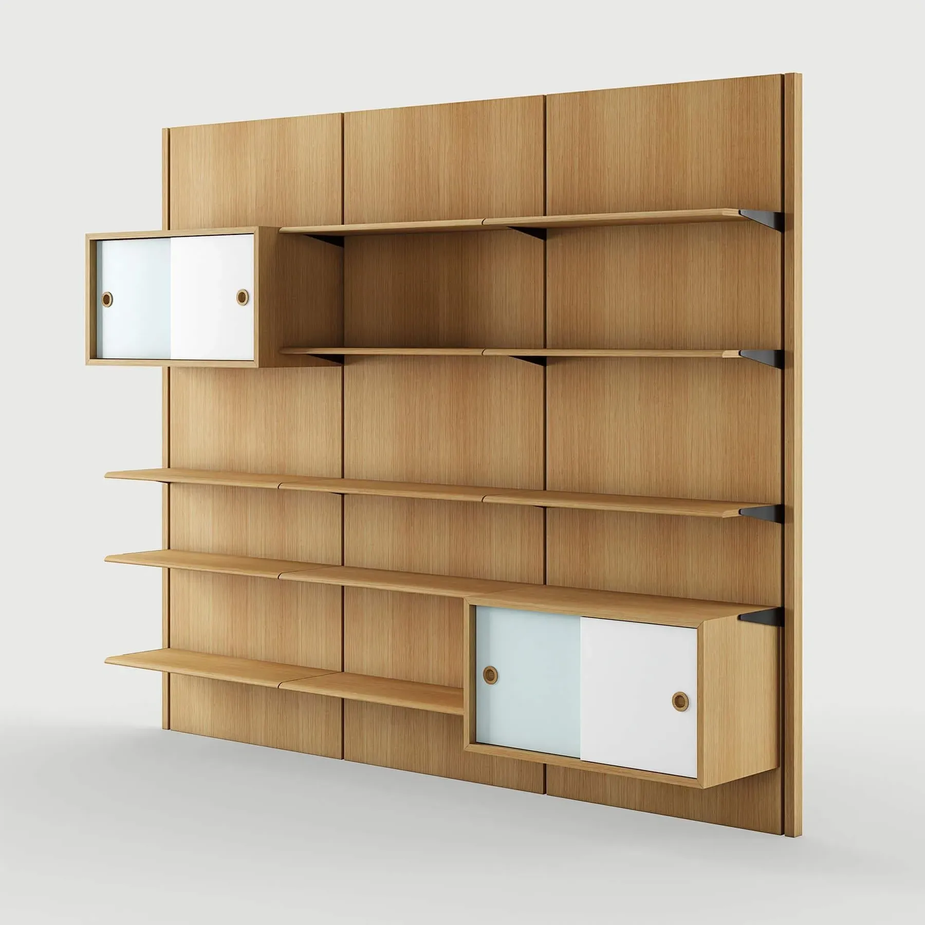 Panel Shelving System 3A - Oak, Wood