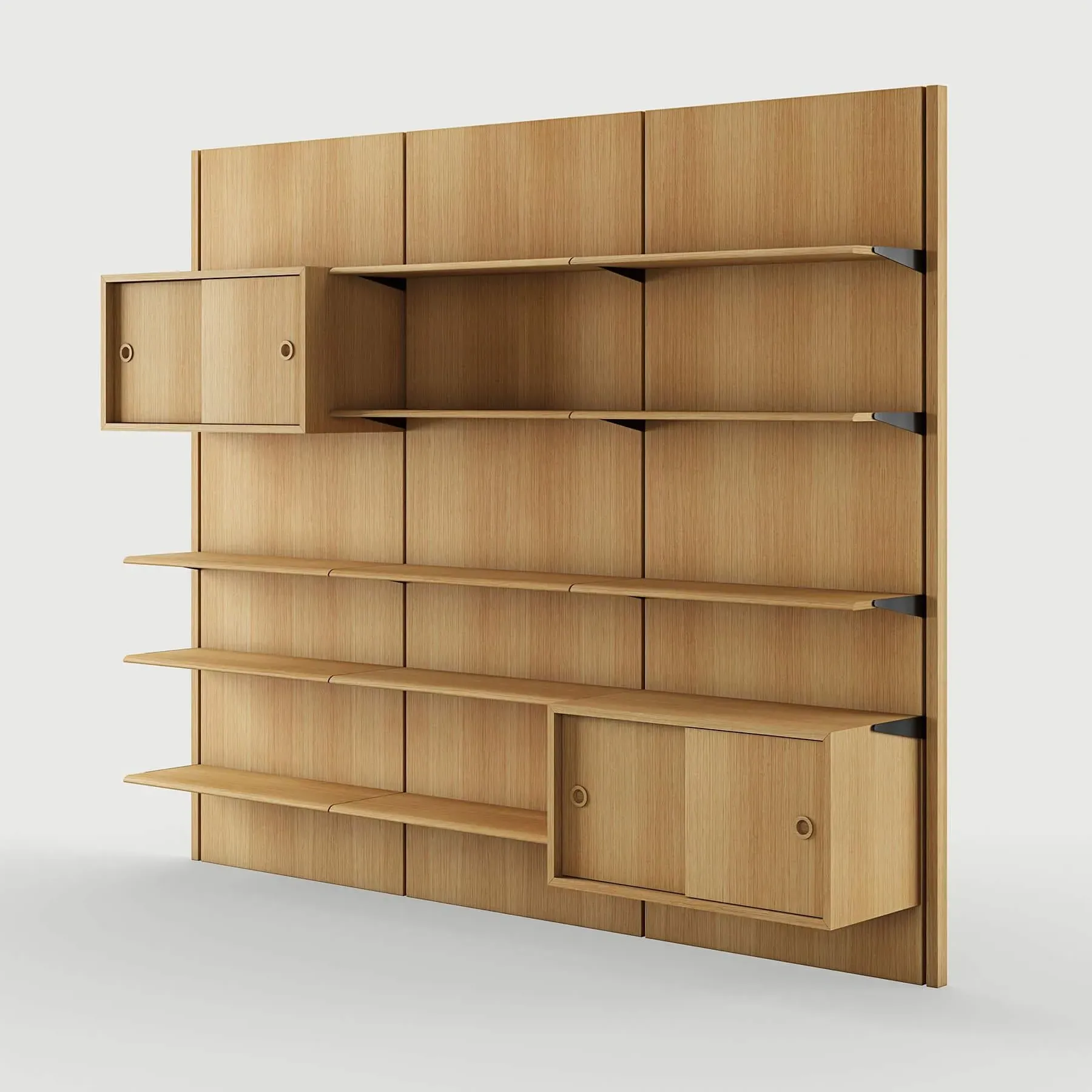 Panel Shelving System 3A - Oak, Wood