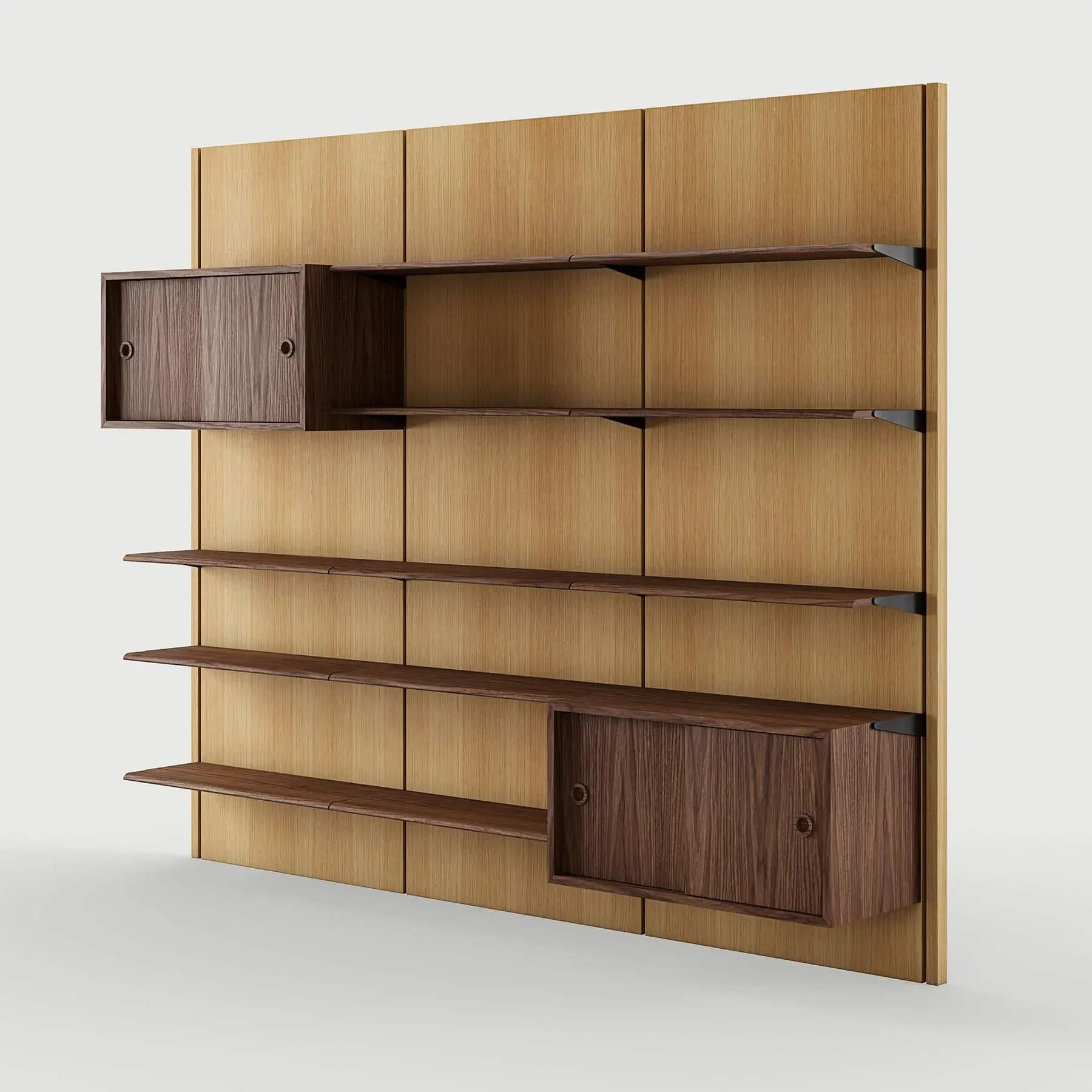 Panel Shelving System 3A - Oak, Wood