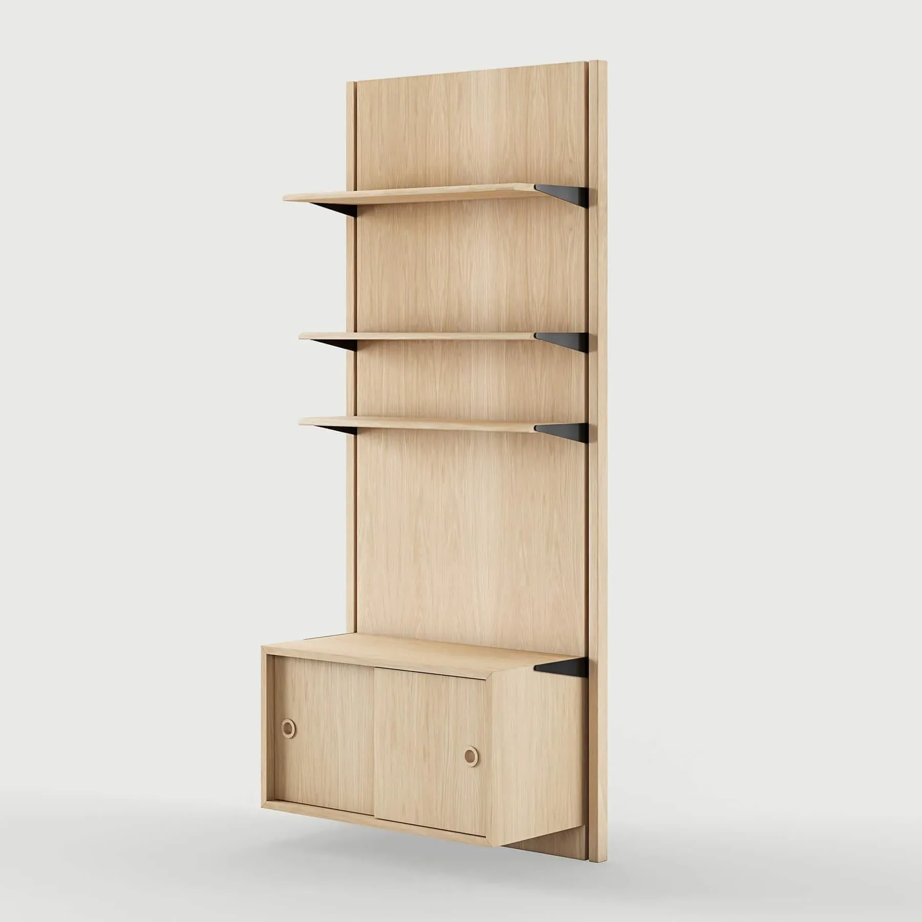 Panel Shelving System Config 1A - Walnut, Wood