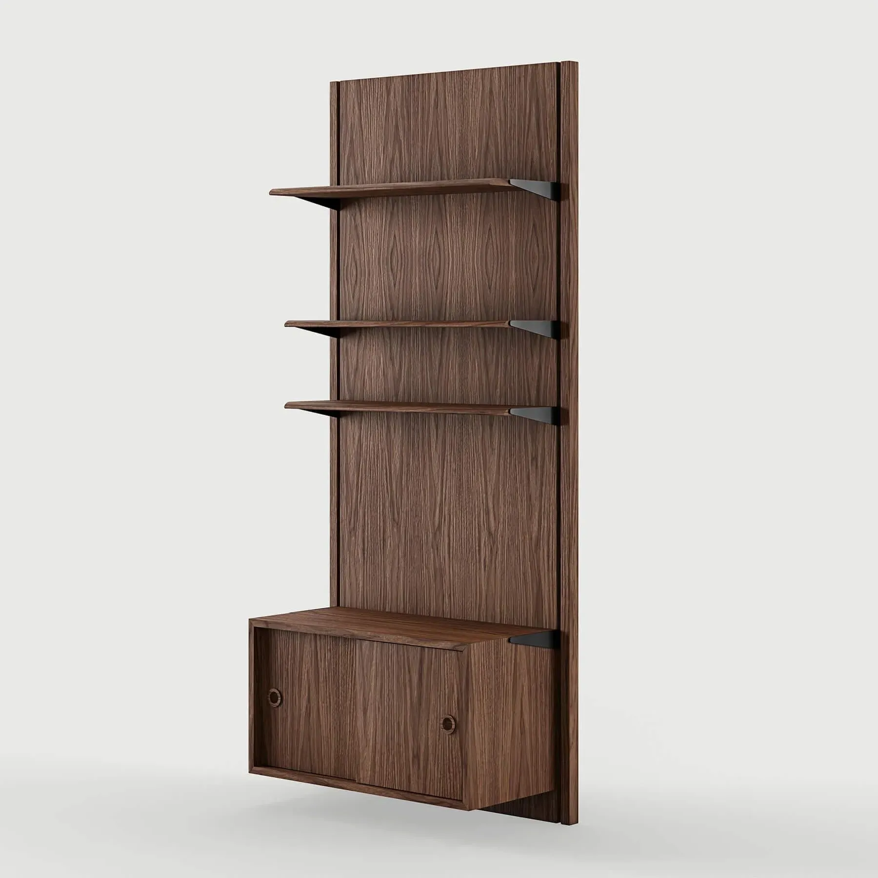 Panel Shelving System Config 1A - Walnut image
