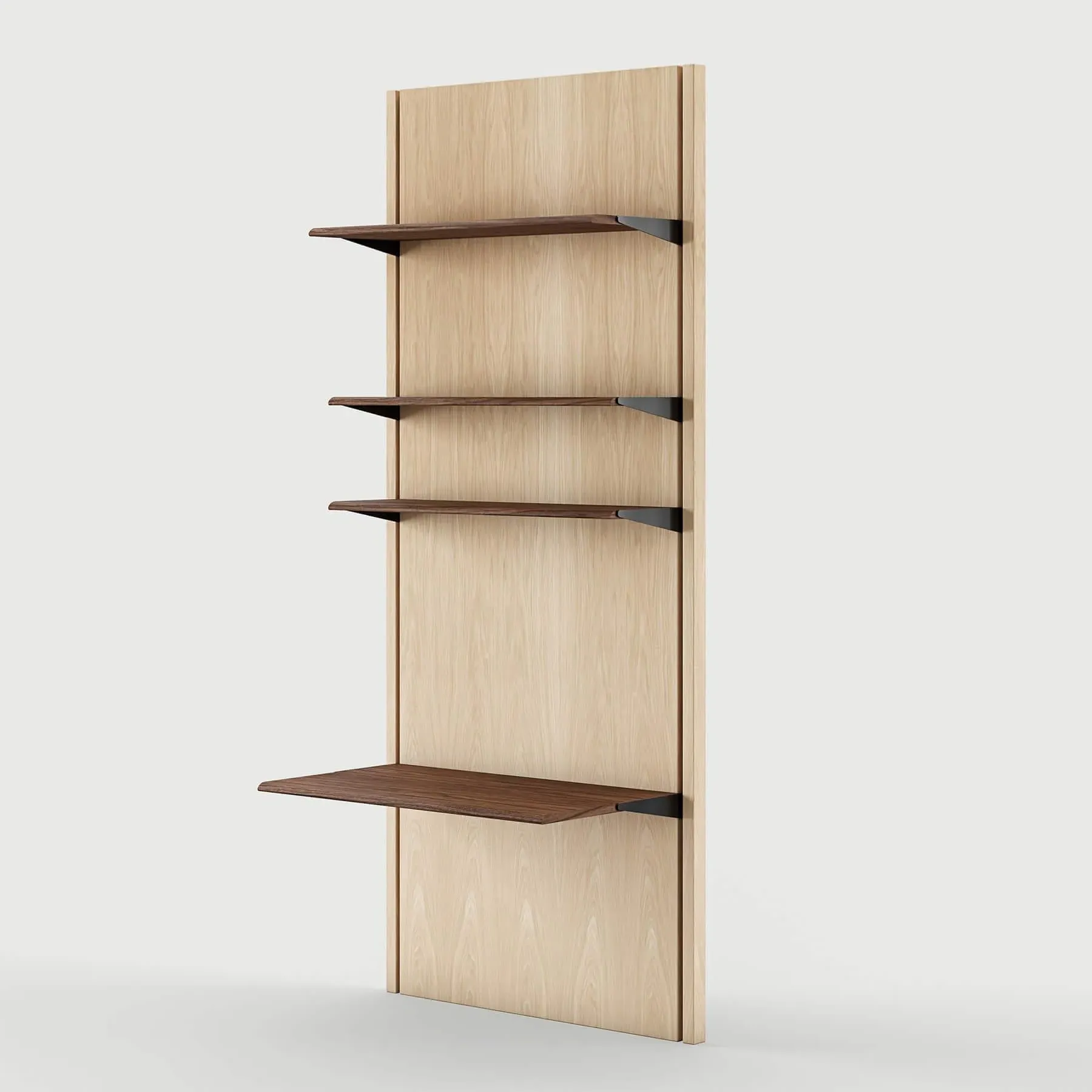 Panel Shelving System Config 1B - Walnut