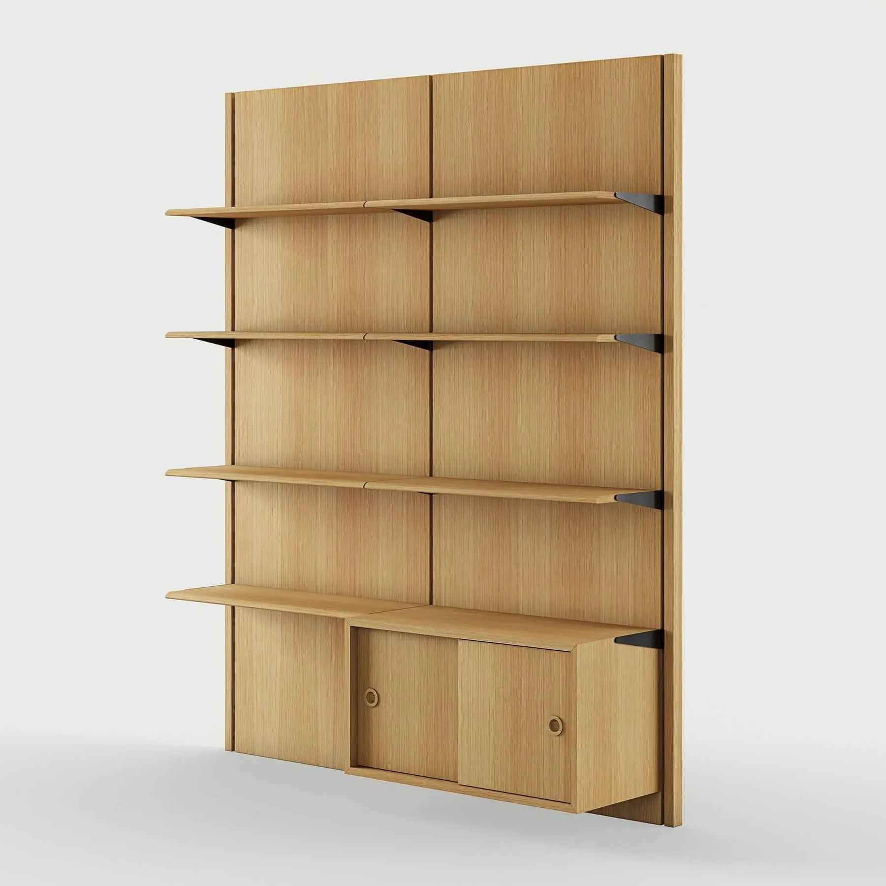 Panel Shelving System Config 2A - Walnut