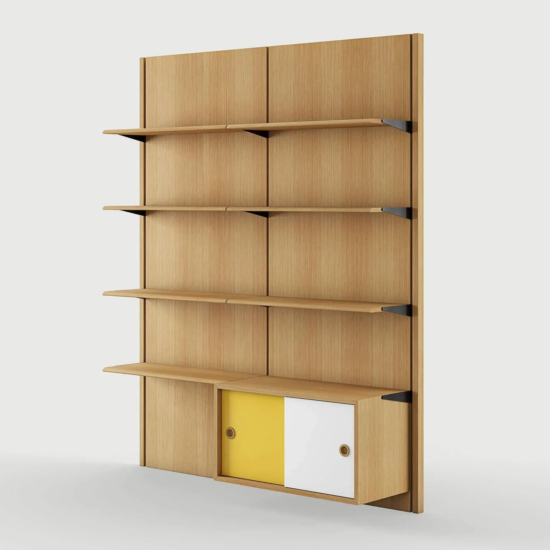 Panel Shelving System Config 2A - Walnut