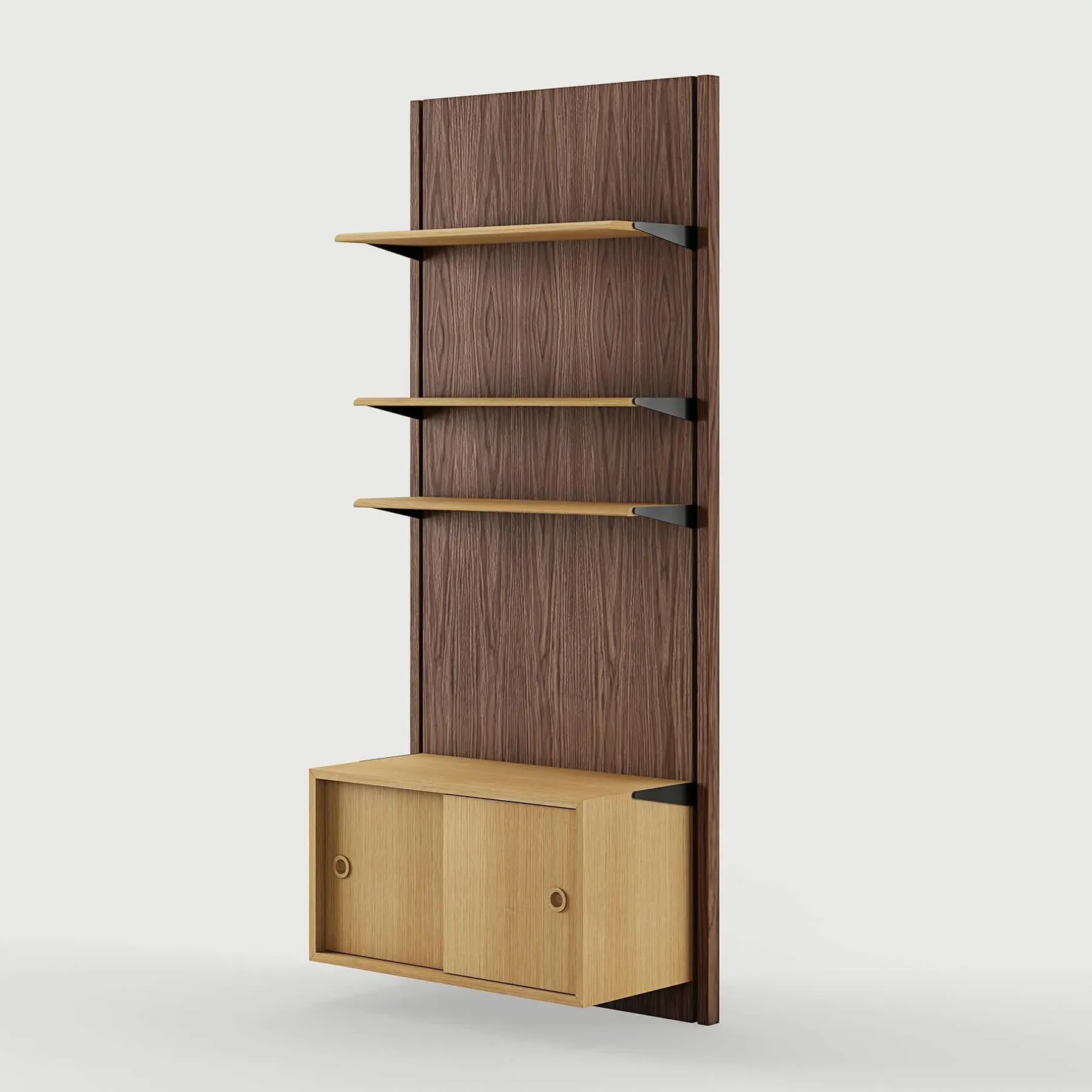 Panel System Configuration 1A - Walnut, Wood