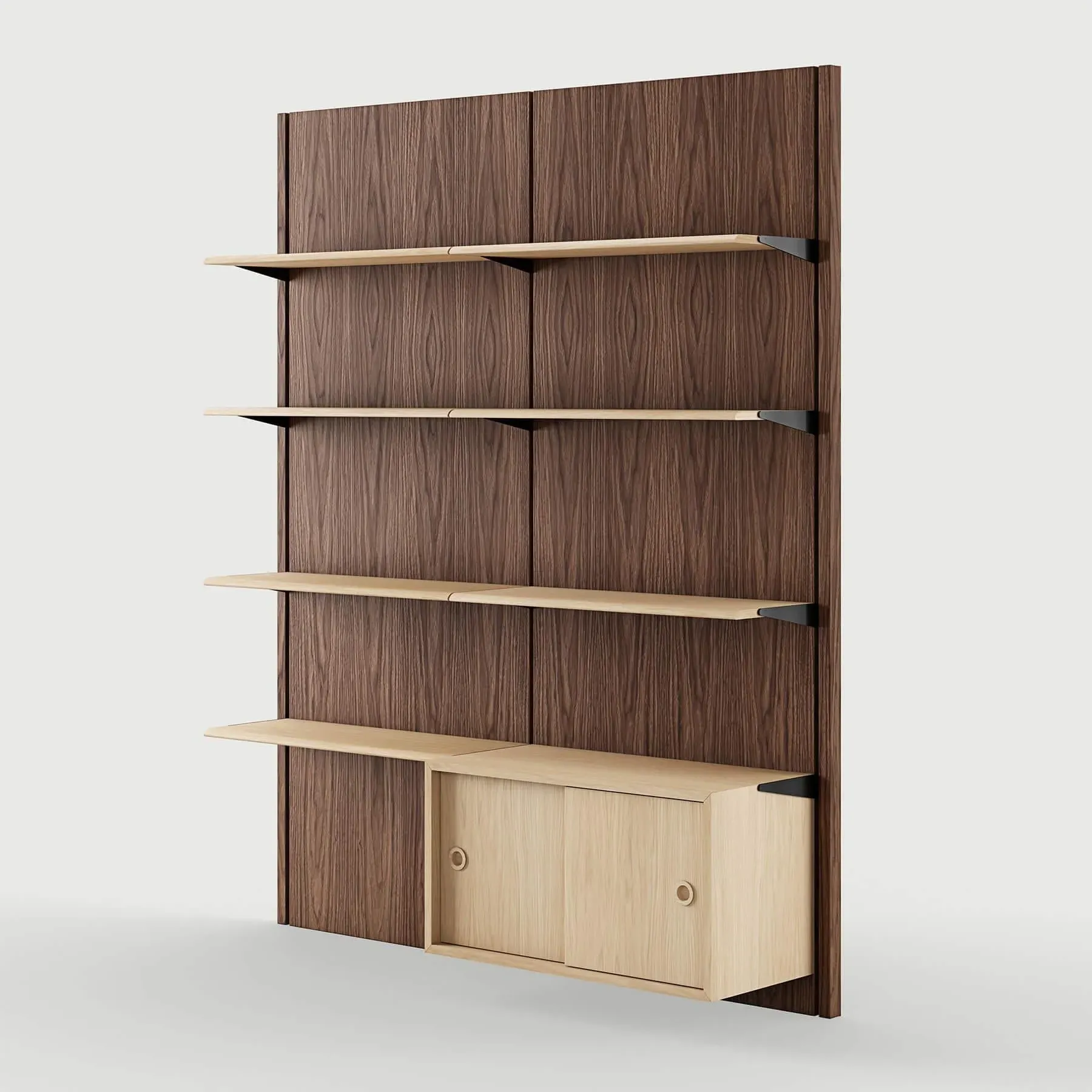 Panel System Configuration 2A - Walnut, Wood