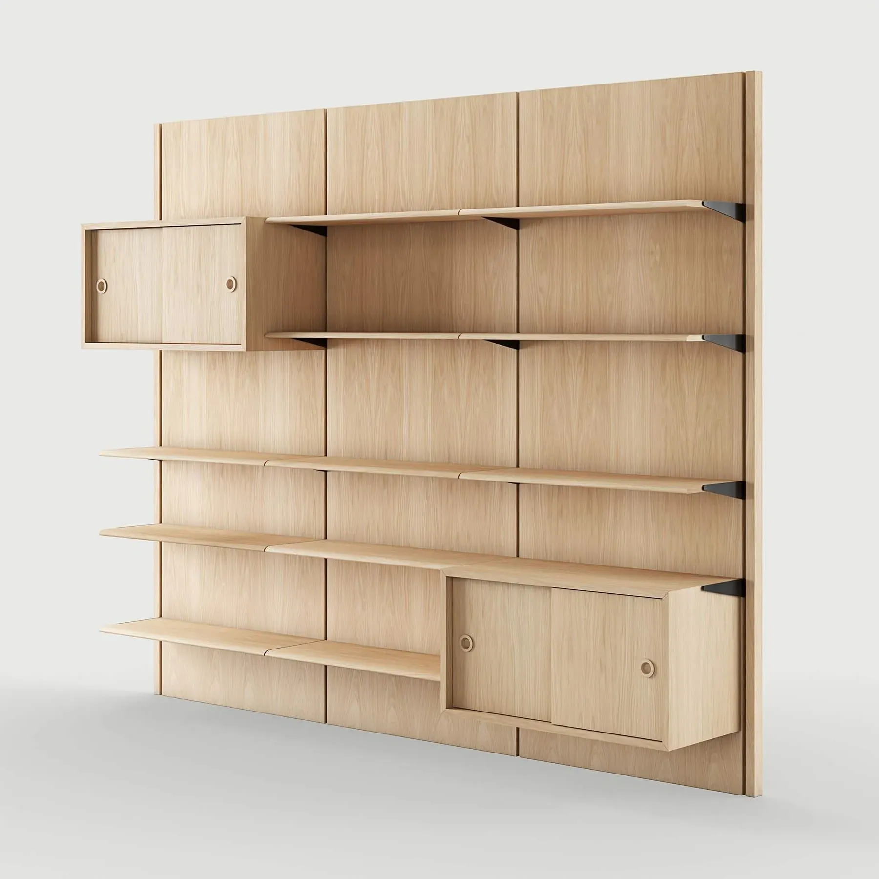 Panel System Configuration 3A - Walnut, Wood