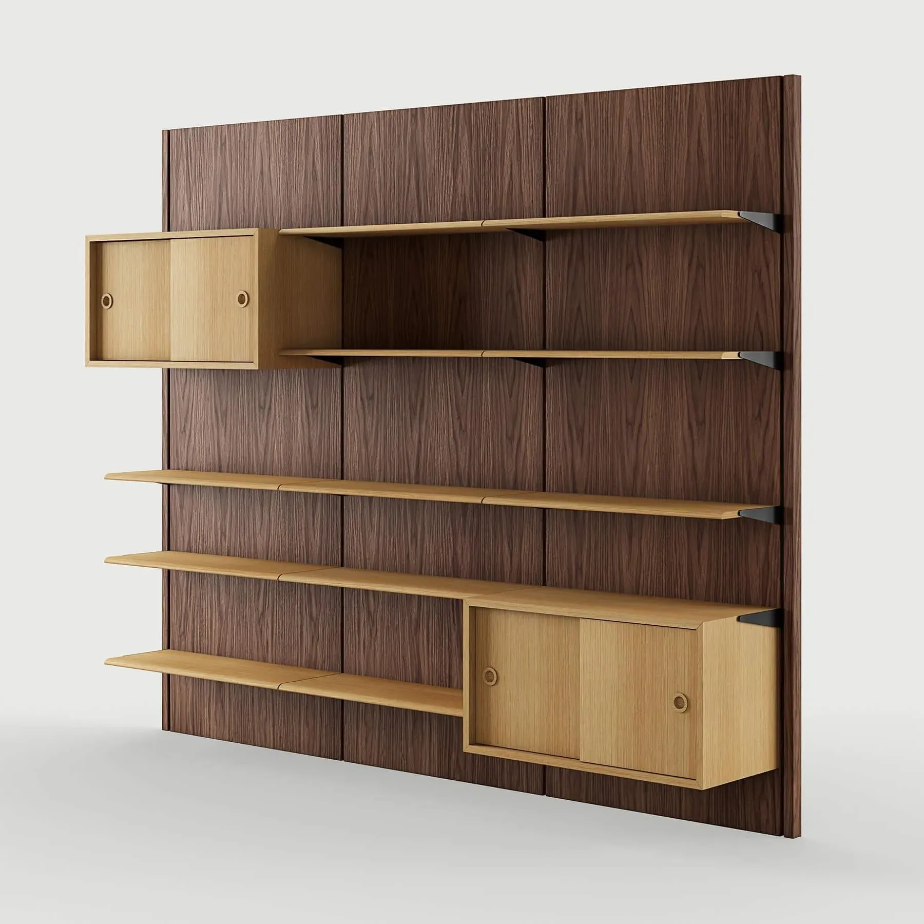 Panel System Configuration 3A - Walnut, Wood