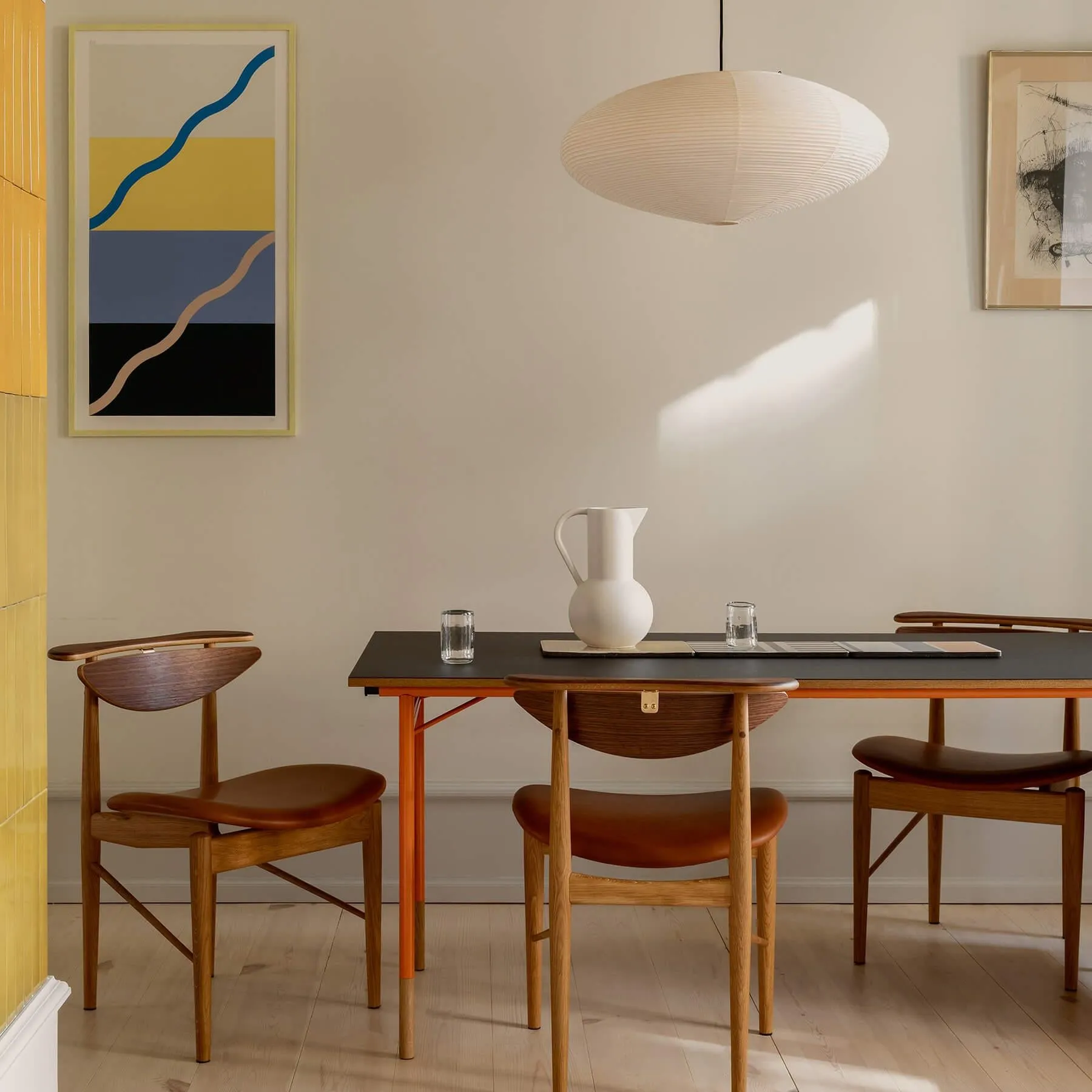 Reading Chair with Leather Seat - Natural, Ash