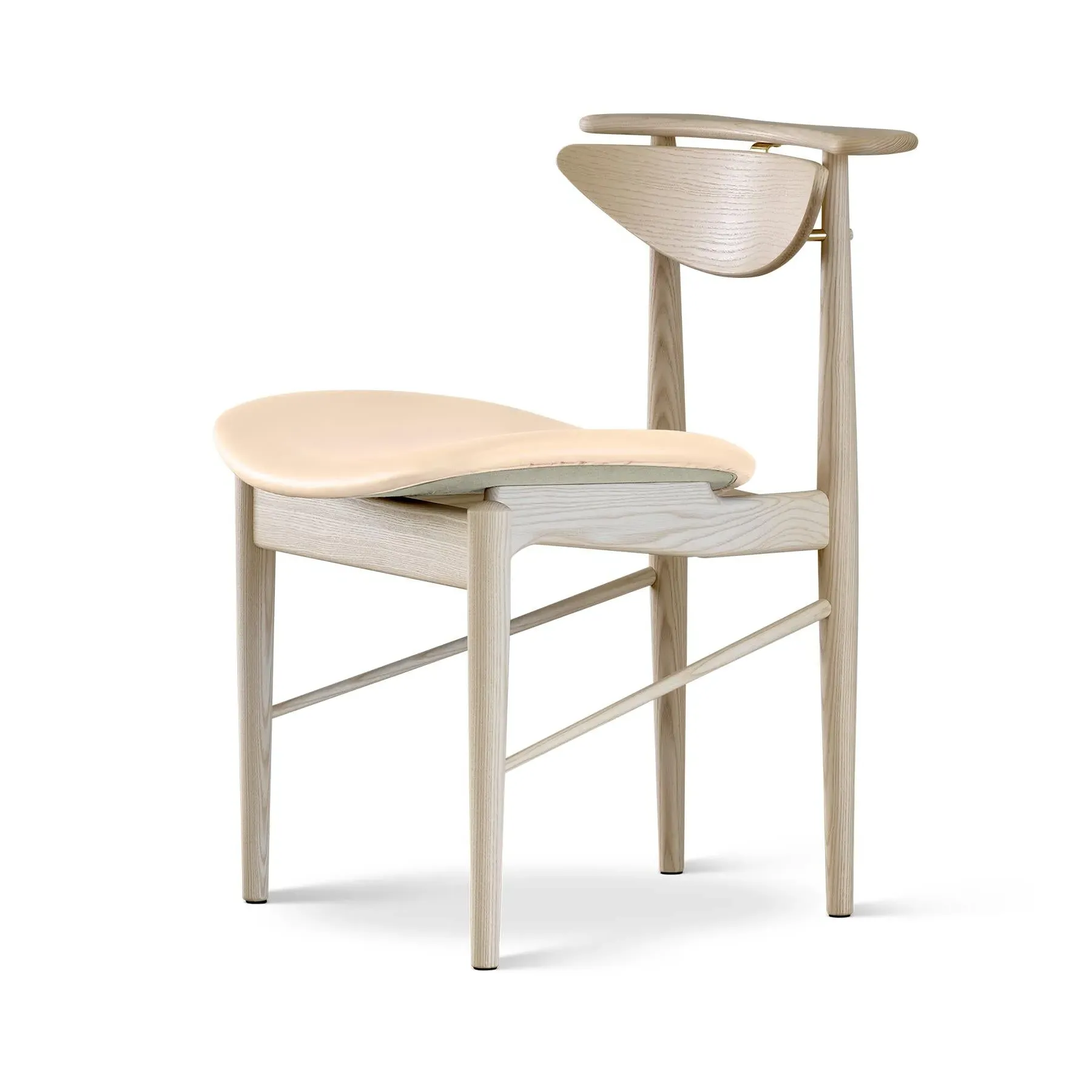 Reading Chair with Leather Seat - Natural, Ash image