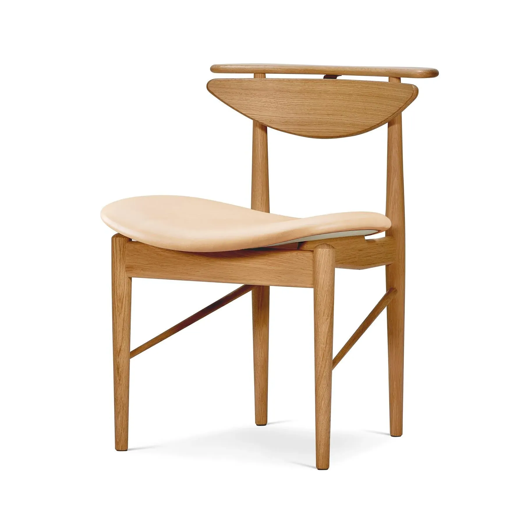 Reading Chair with Leather Seat - Natural, Oak