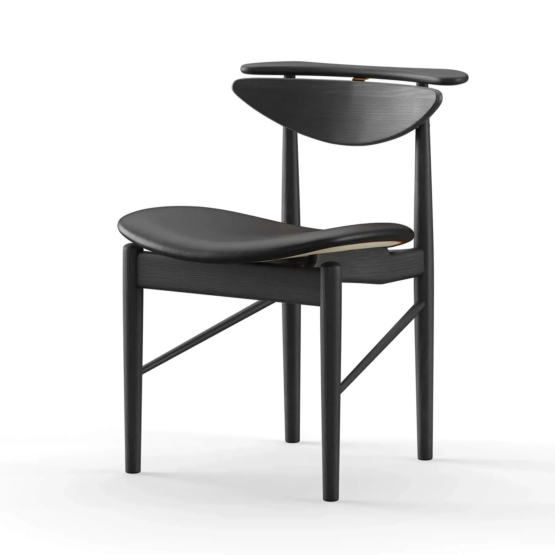 Reading Chair with Reversible Seating - Black, Leather