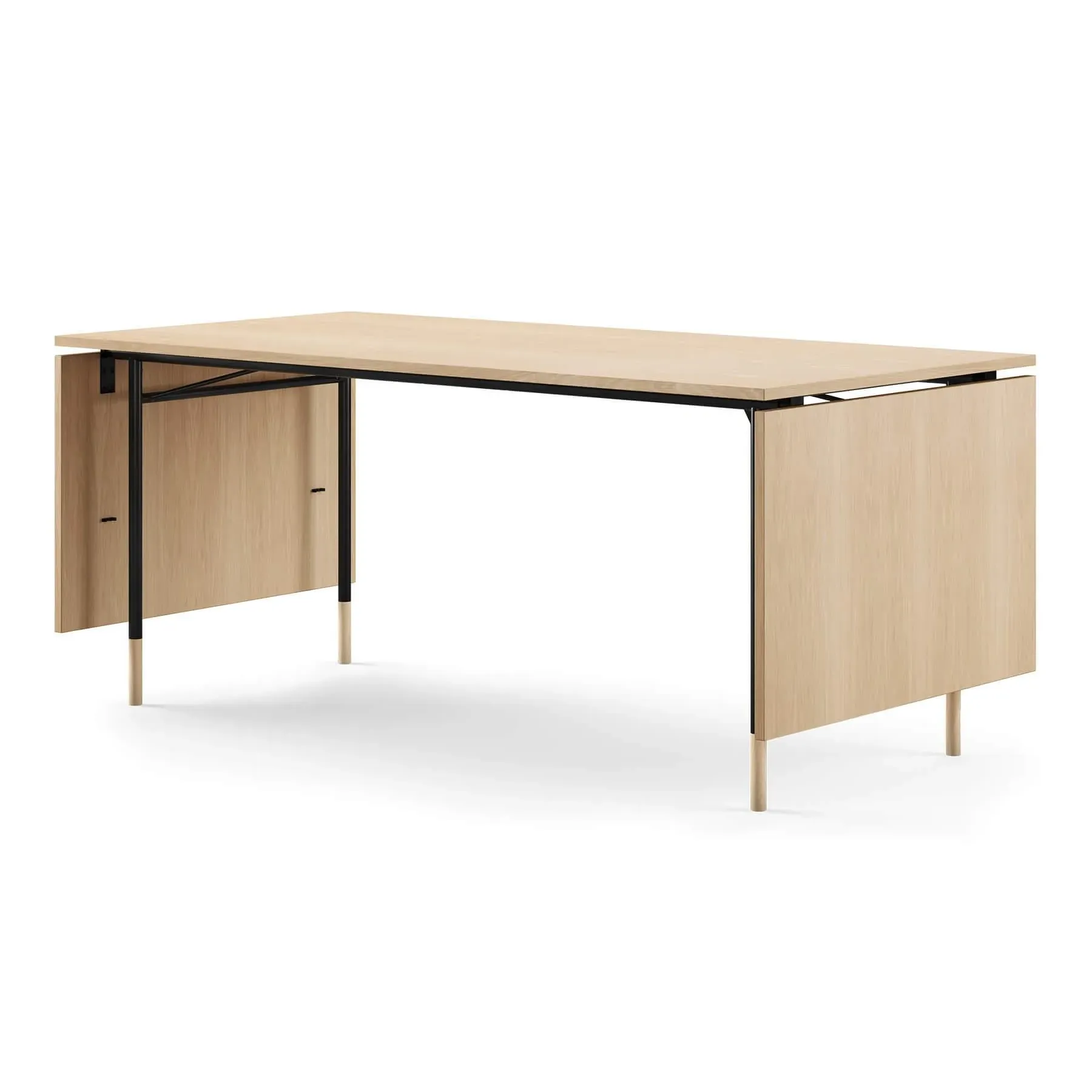 Rectangular Dining Table with Leaves - Oak, Wood