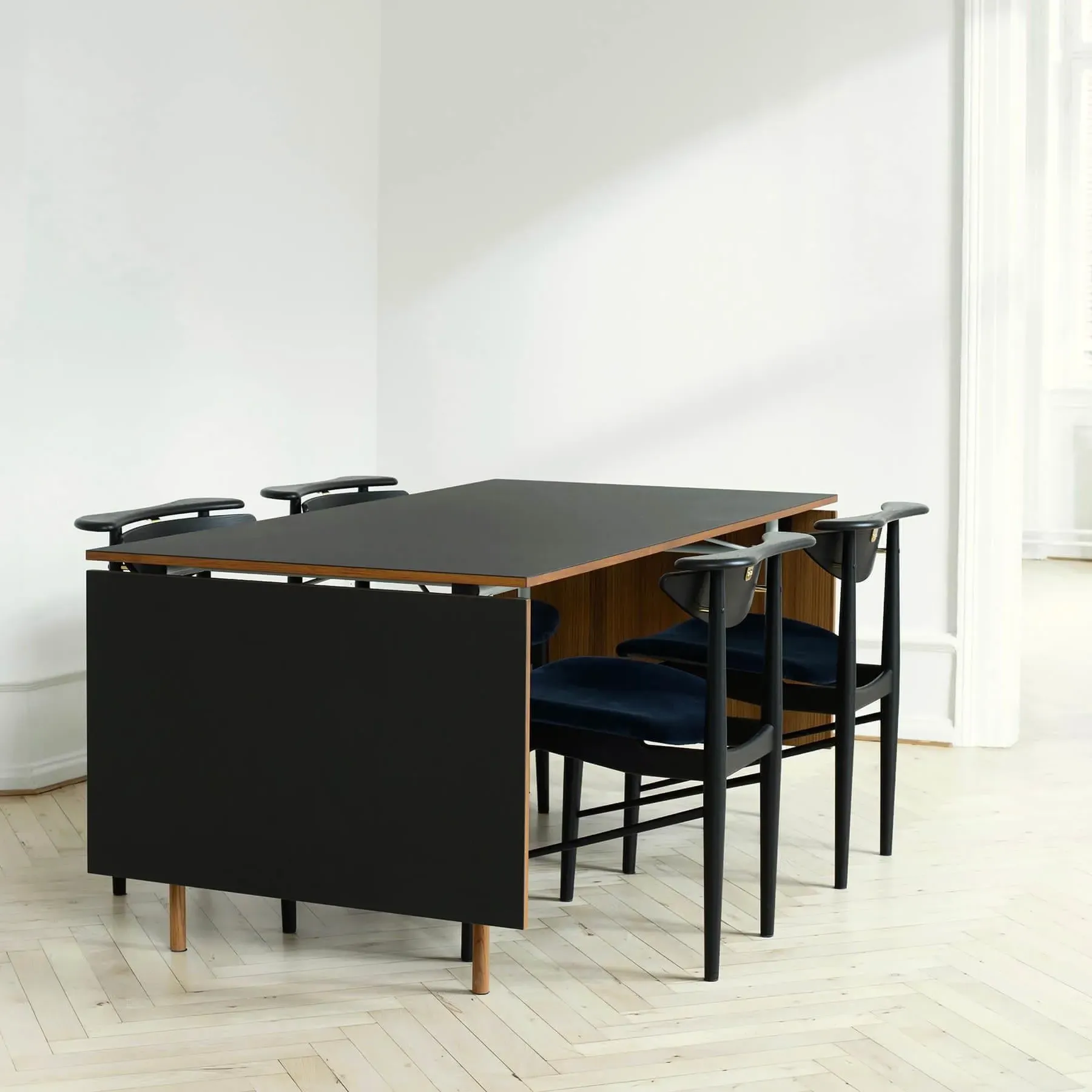 Rectangular Dining Table with Leaves - Walnut, Wood