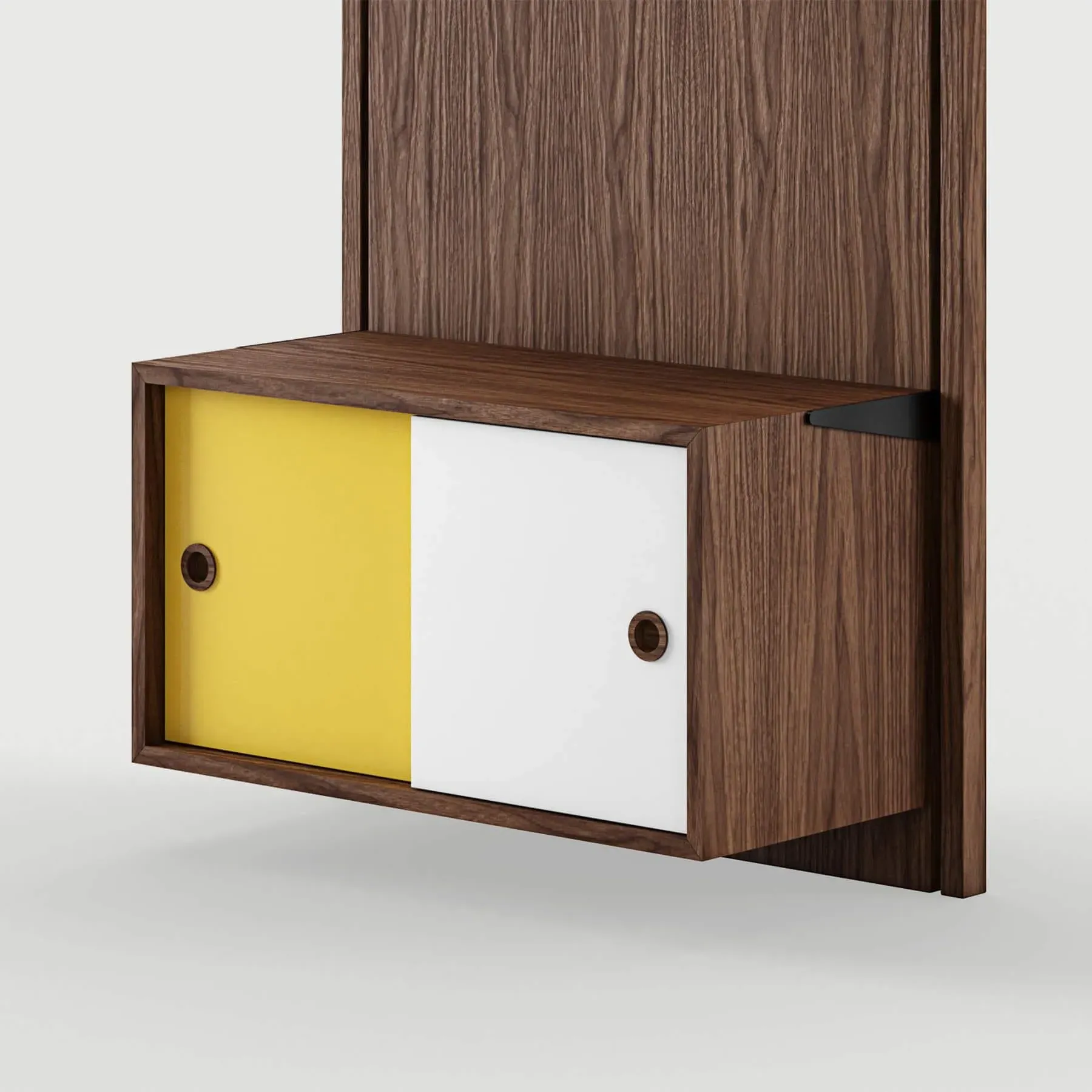 Small Cabinet with Sliding Door for Panel System - Oak