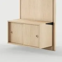 Small Cabinet with Sliding Door for Panel System - Oak