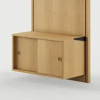Small Cabinet with Sliding Door for Panel System - Oak