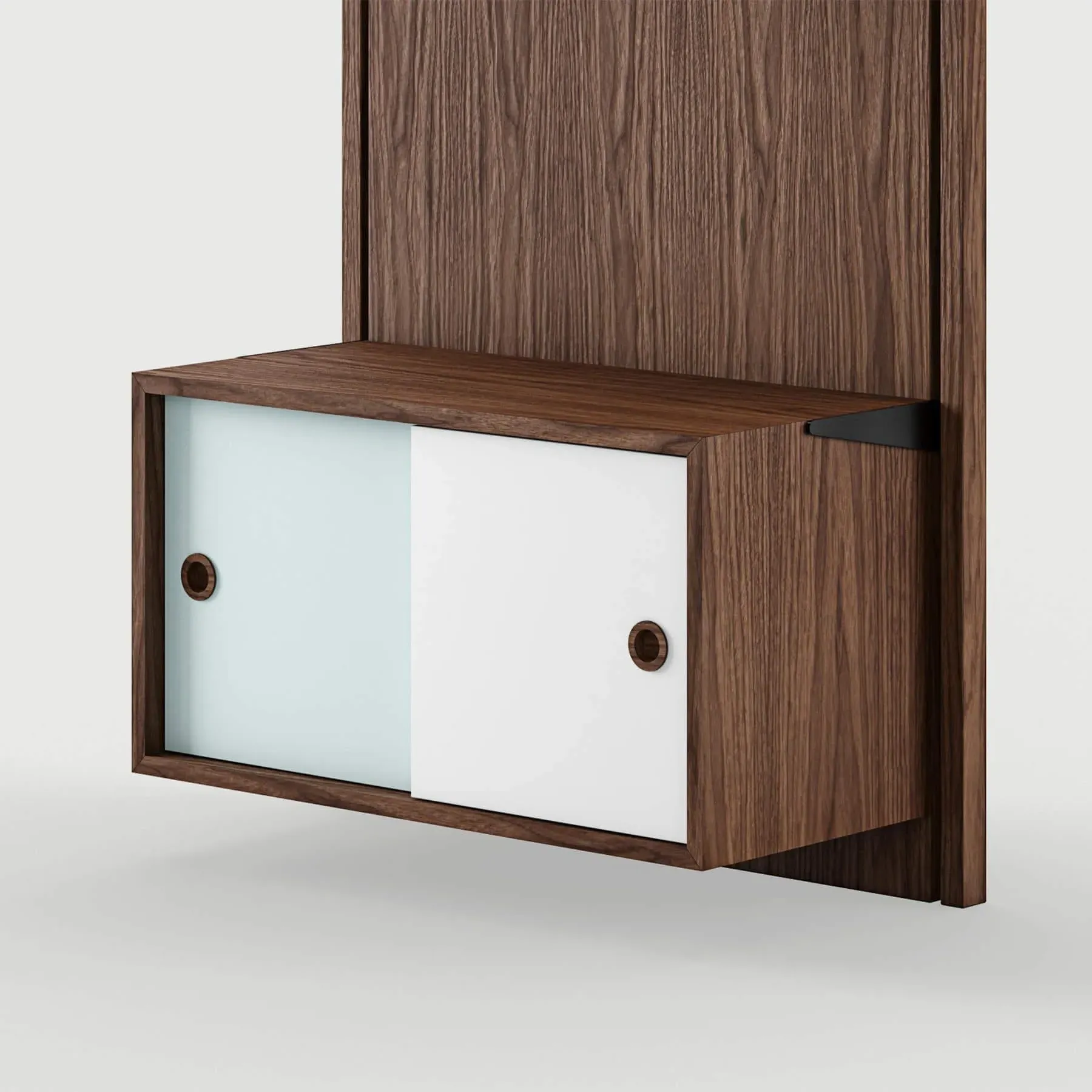 Small Cabinet with Sliding Door for Panel System - Walnut
