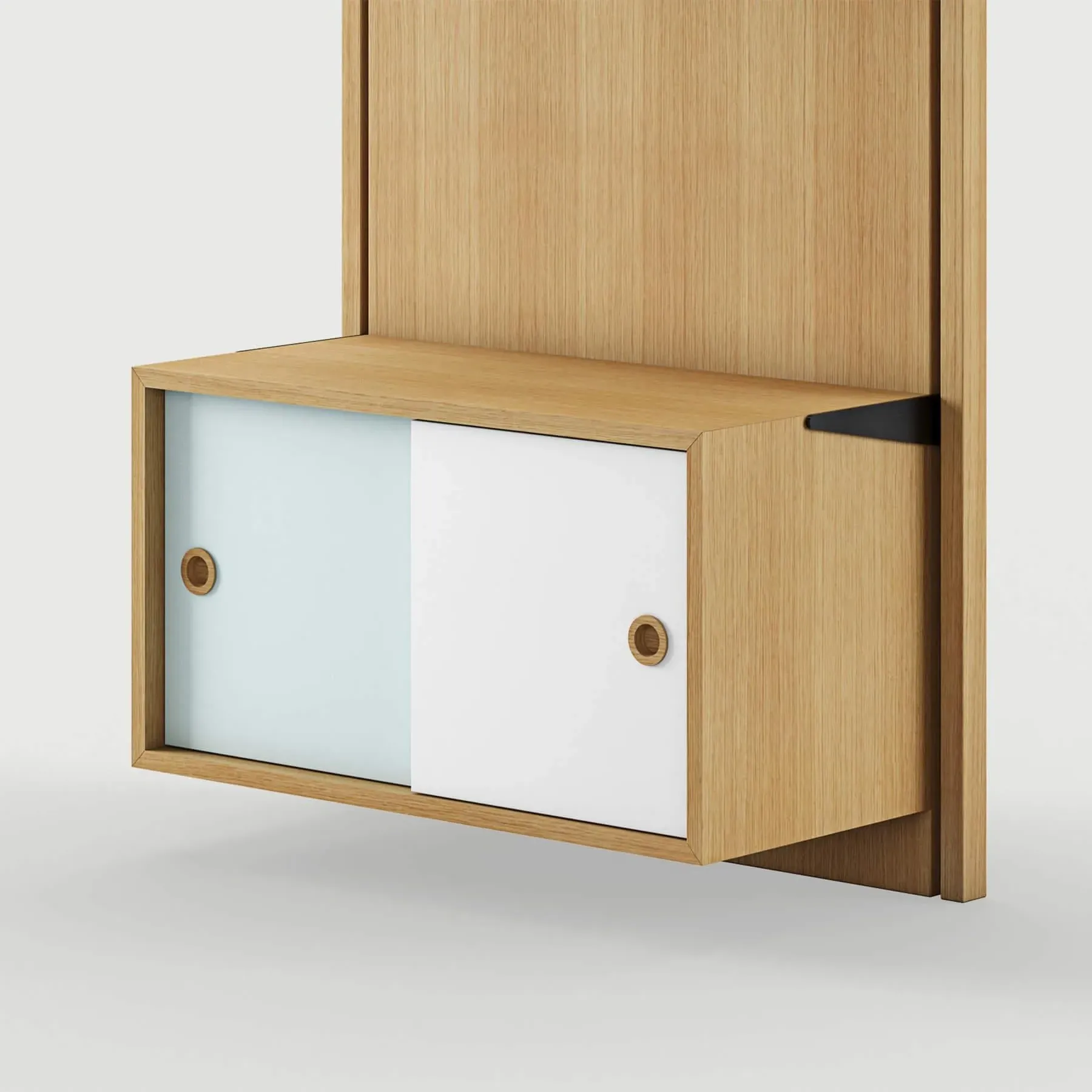 Small Cabinet with Sliding Door for Panel System - Walnut