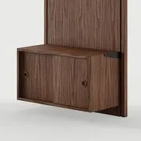 Small Cabinet with Sliding Door for Panel System - Walnut