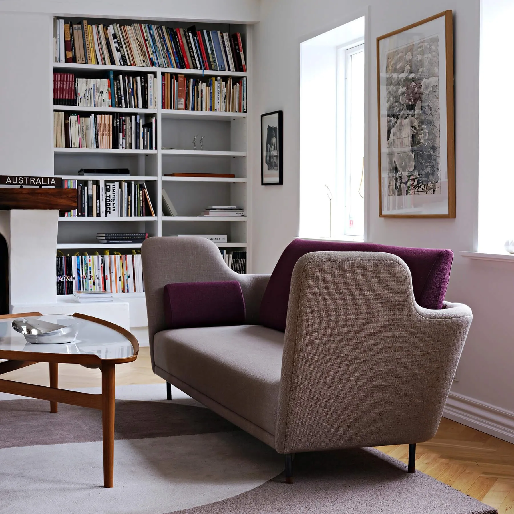 The 57 2-Seater Sofa - Peacock, Oak