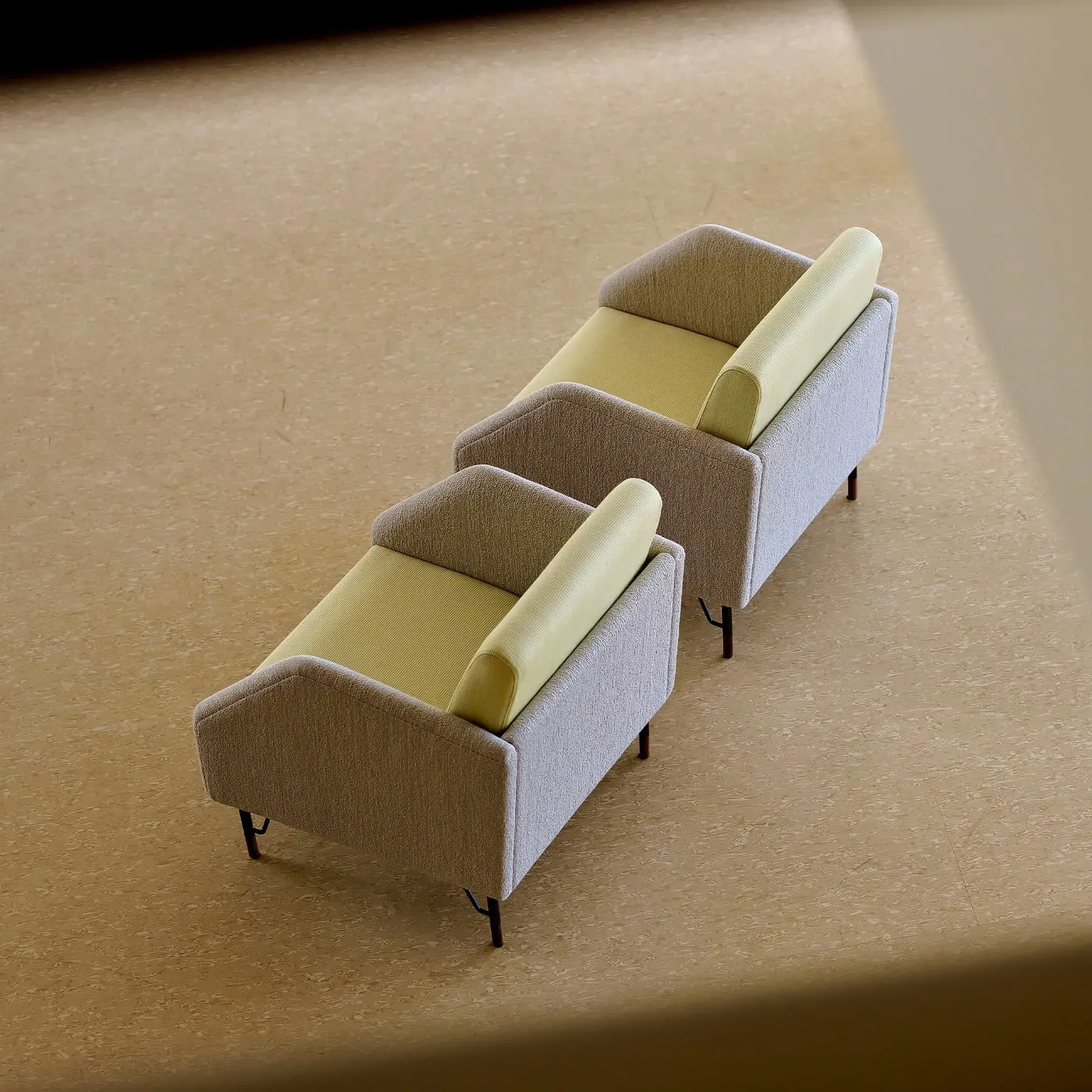 Upholstered Chair with Steel Frame - Golden