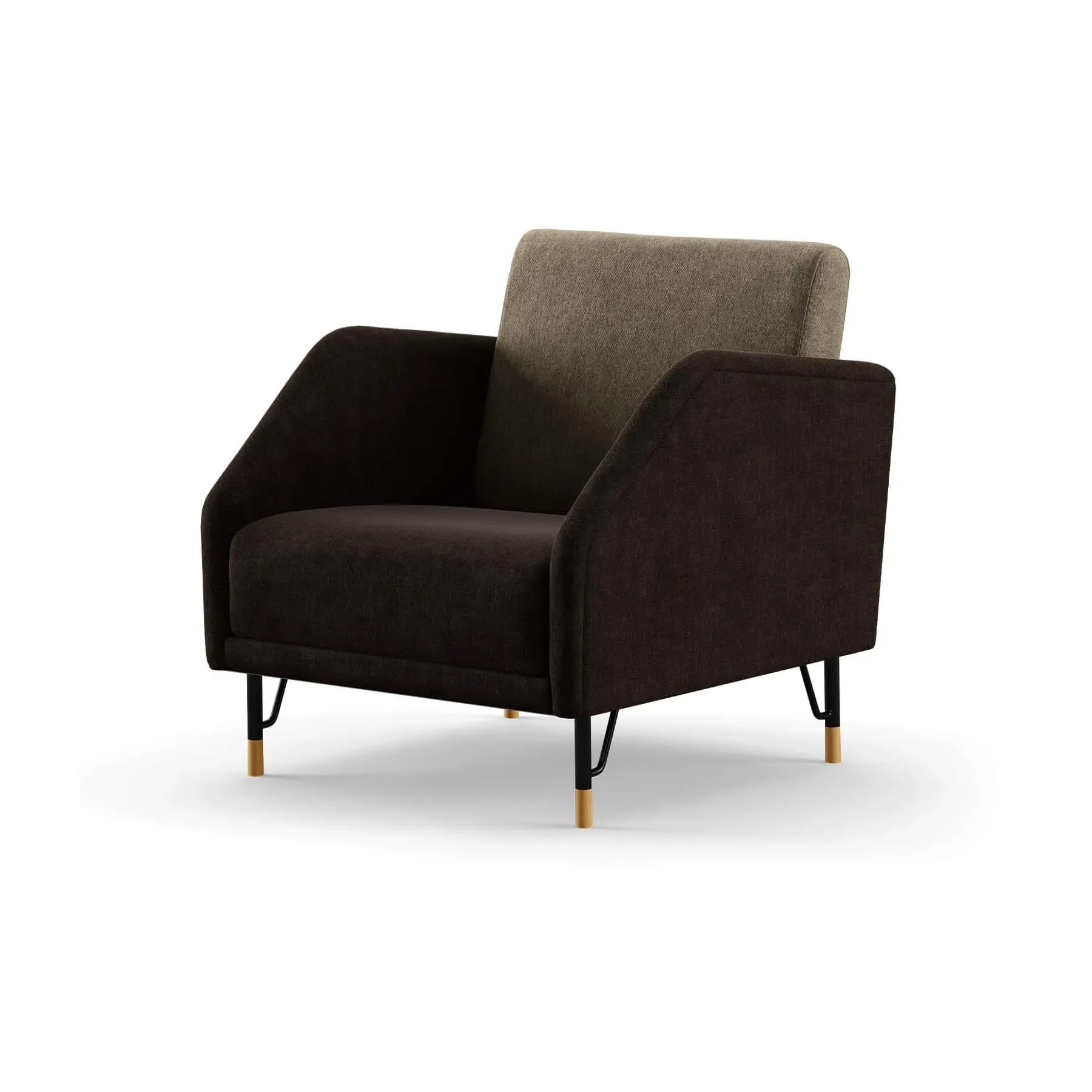 Upholstered Chair with Steel Frame - Steel, Oak