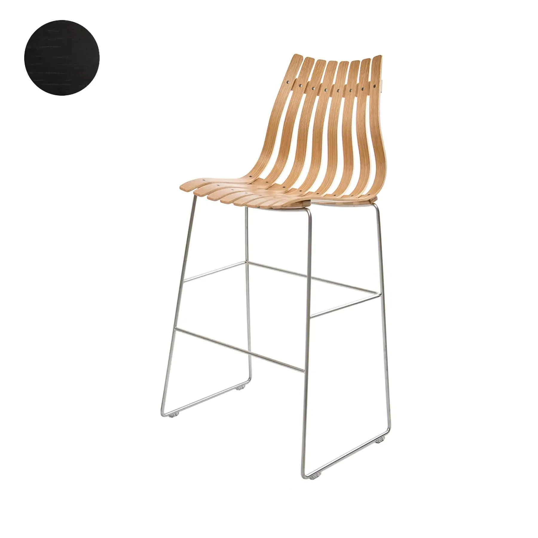 Bar Stool with High Back - Black, Laminated Wood image