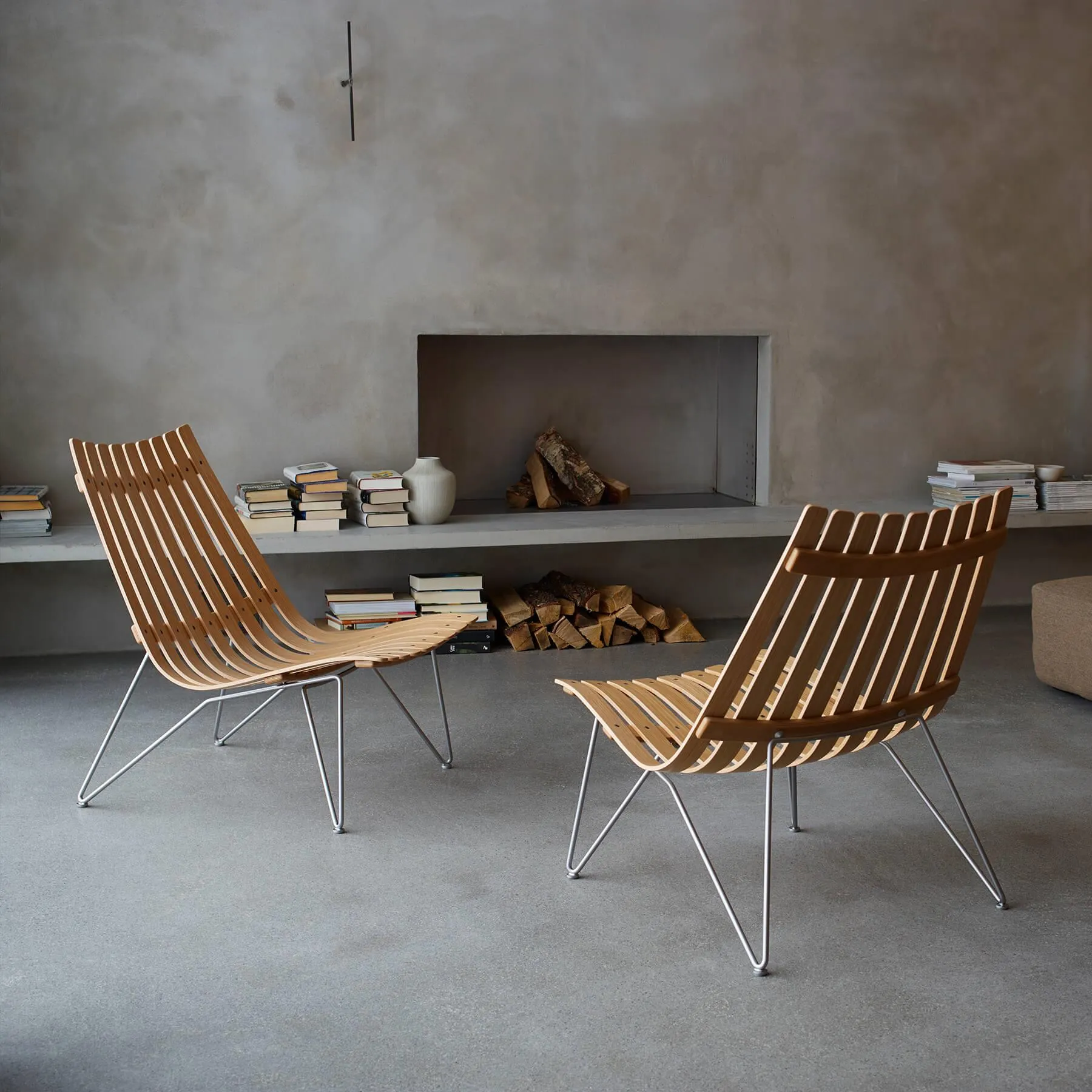 Bolt Lounge Chair with Slats - Green, Wood