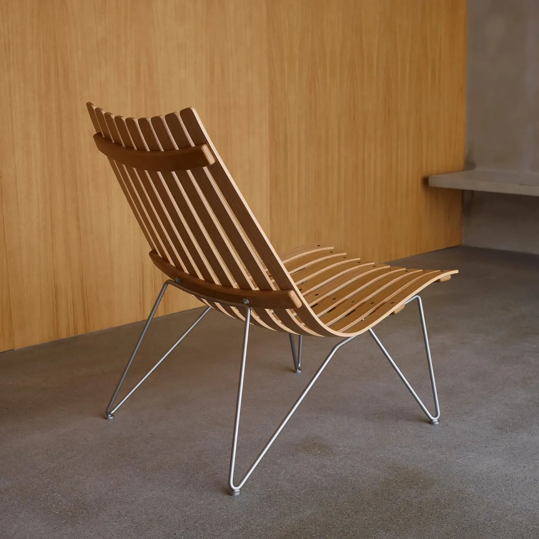 Bolt Lounge Chair with Slats - Grey, Wood