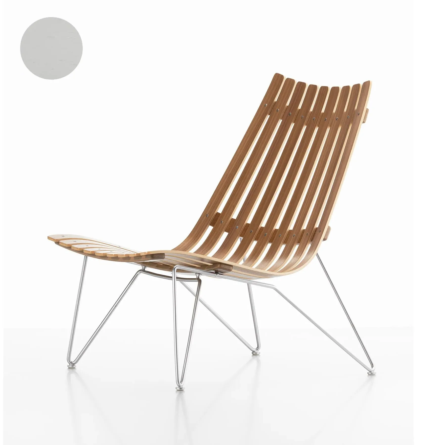 Bolt Lounge Chair with Slats - Grey, Wood