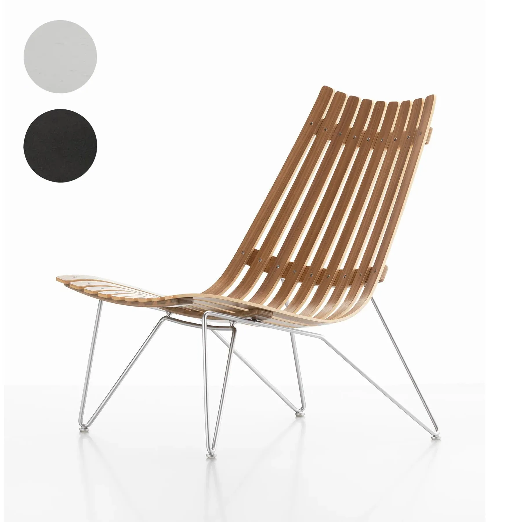 Bolt Lounge Chair with Slats - Grey, Wood