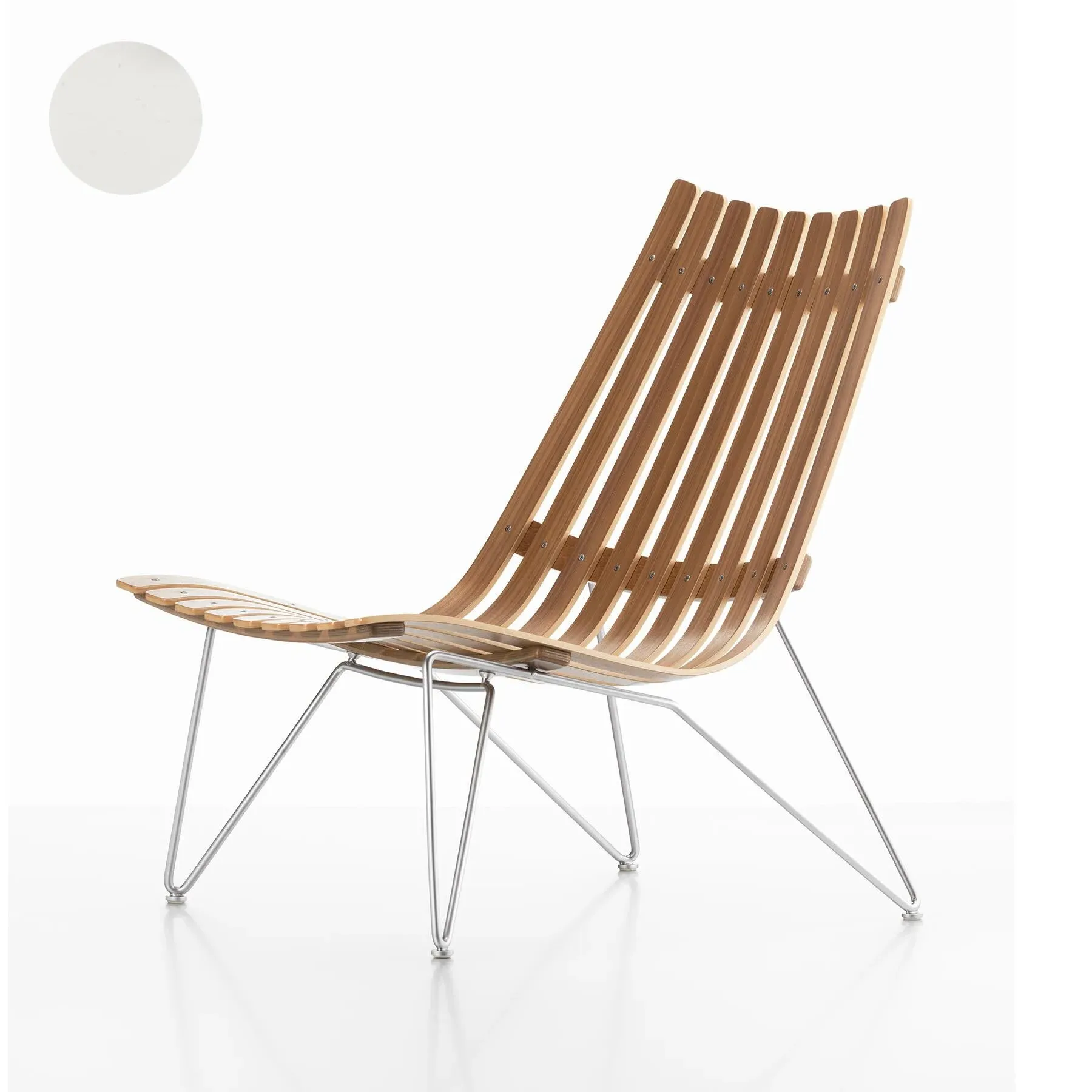 Bolt Lounge Chair with Slats - White, Oak image