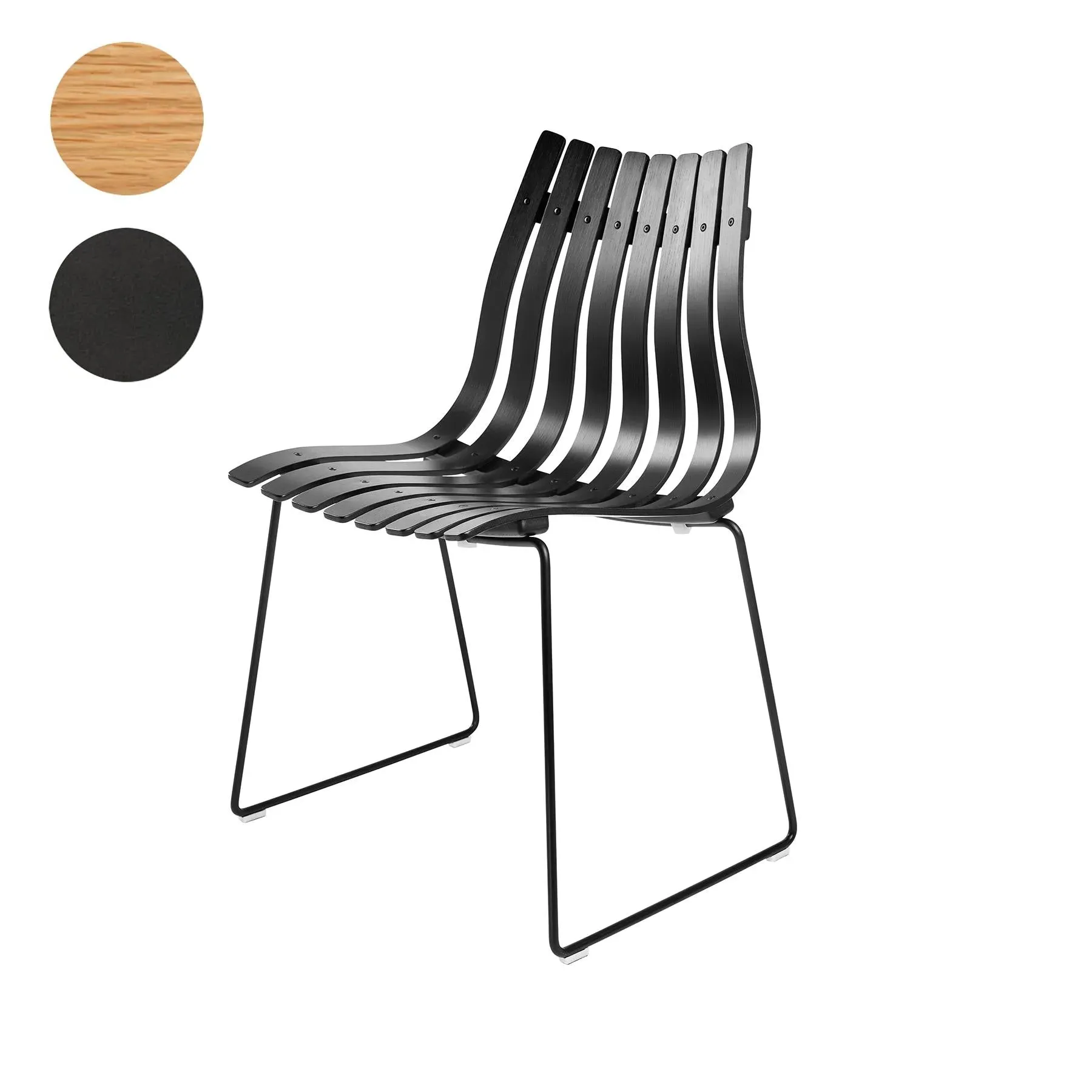 Dining Chair with Black Base - Oak image