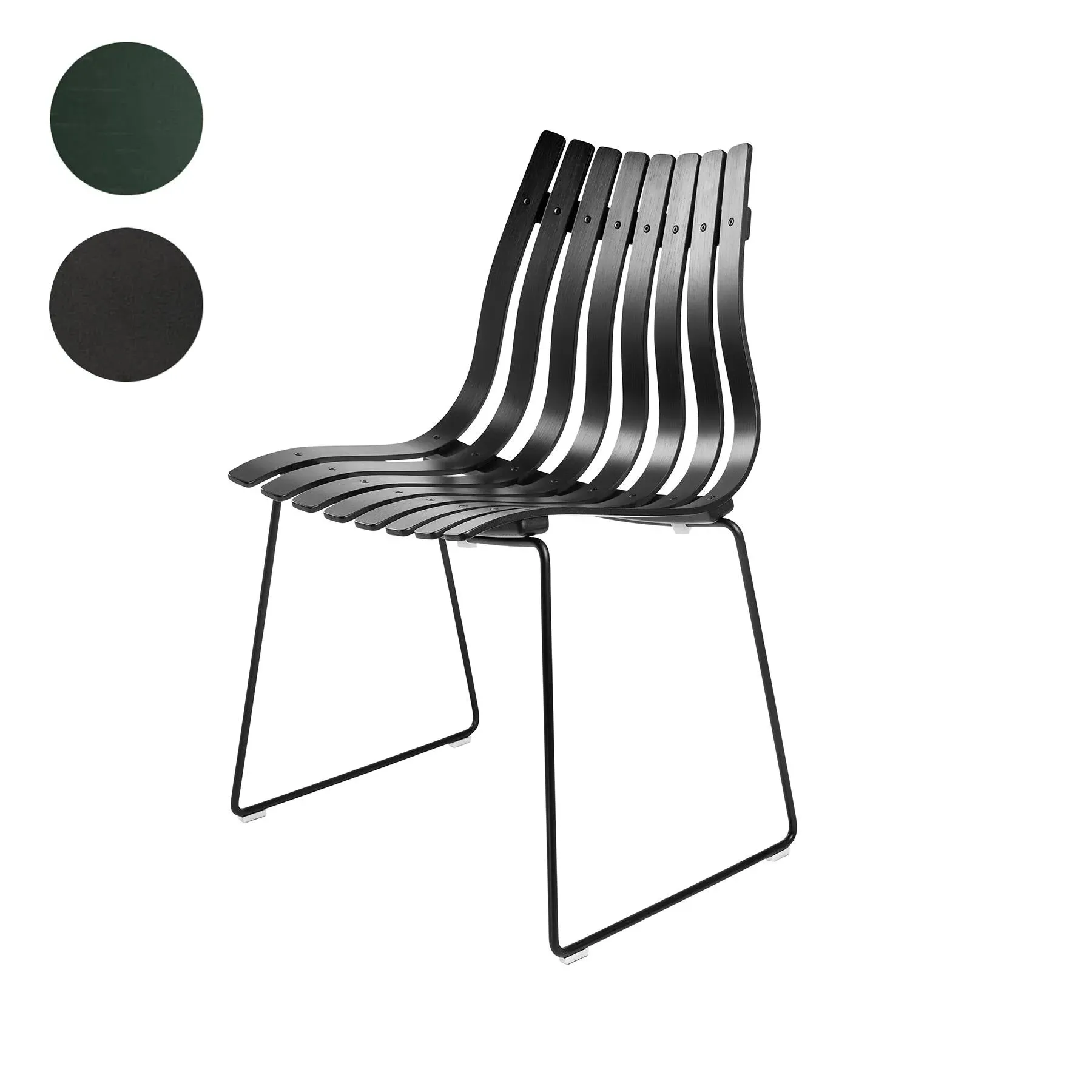 Dining Chair with Bolt Base - Green, Wood
