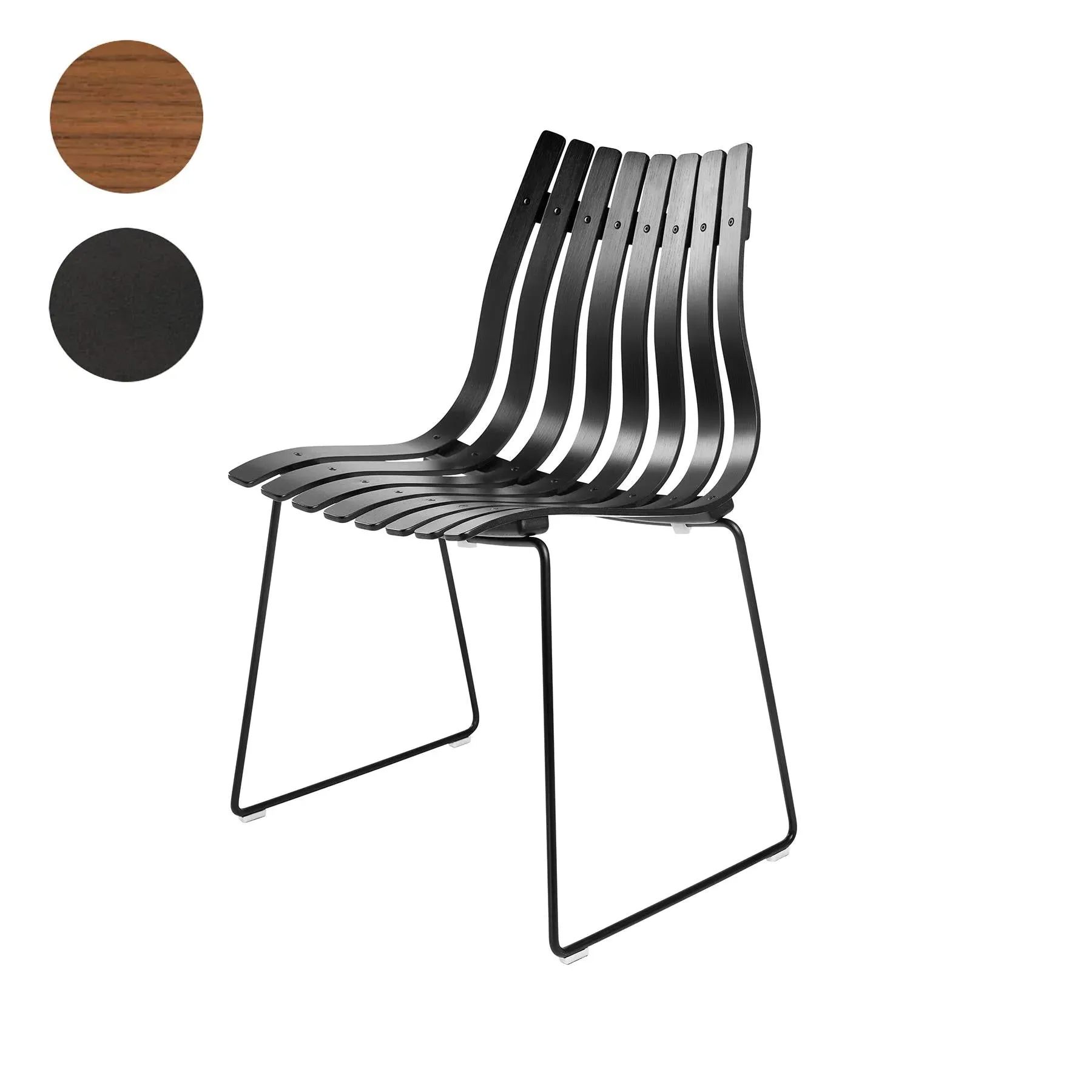 Dining Chair with Bolt Base - Walnut, Wood image