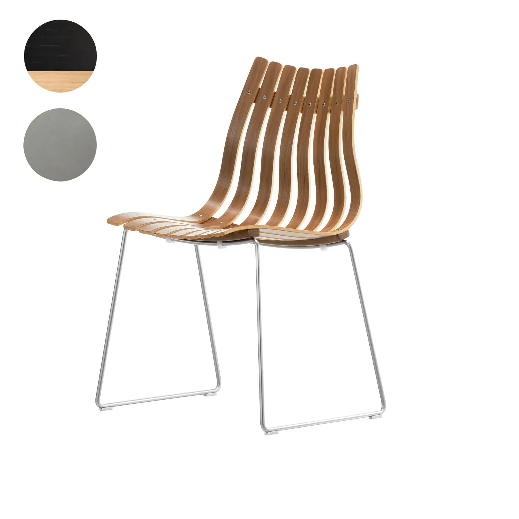 Dining Chair with Light Edges - Black, Oak