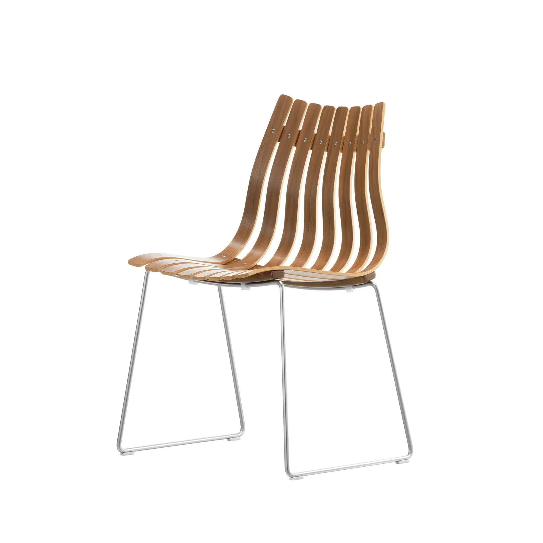 Dining Chair with Steel Base - Oak, Wood image