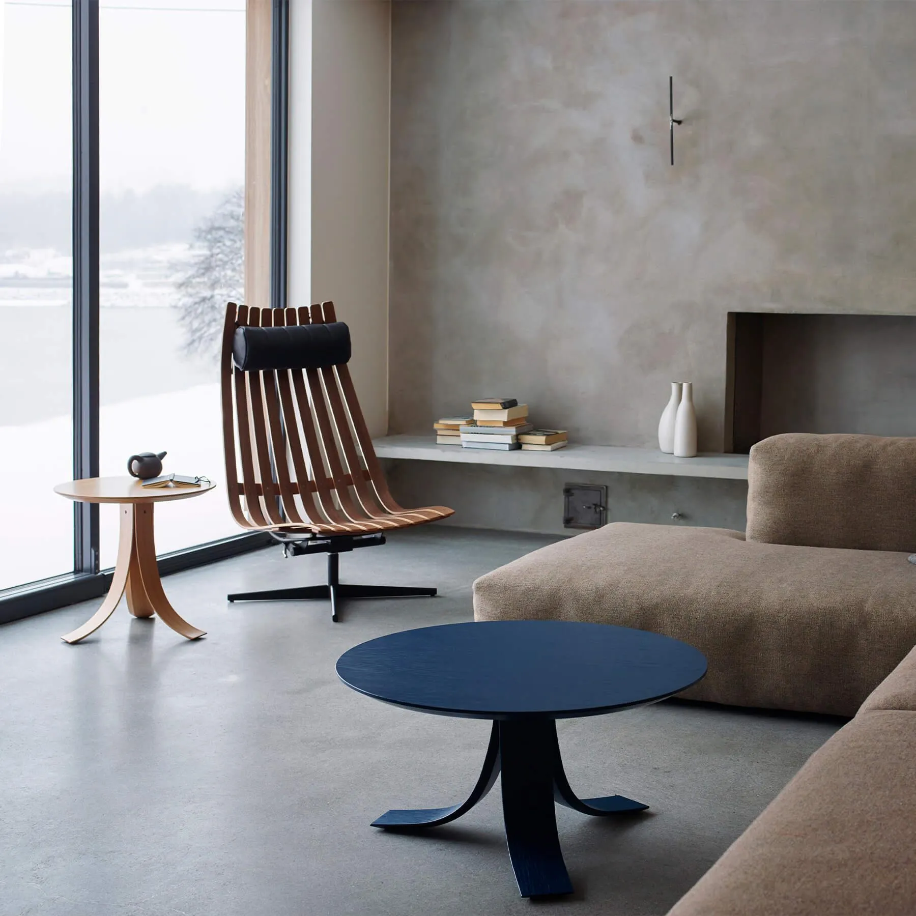 Headrest for Lounge Chairs - Dark Brown, Leather