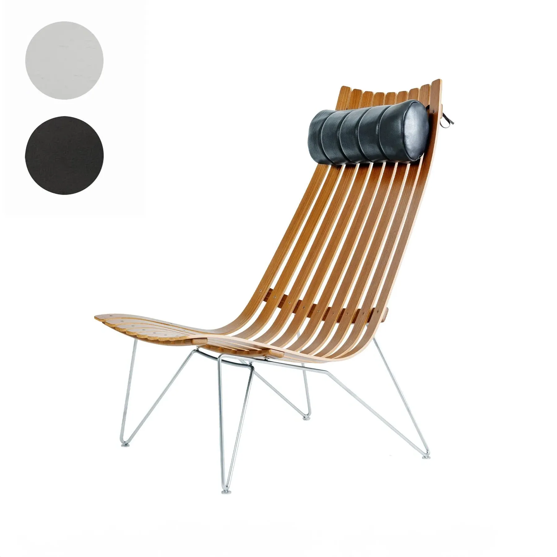 High-Back Lounge Chair with Swivel - Grey