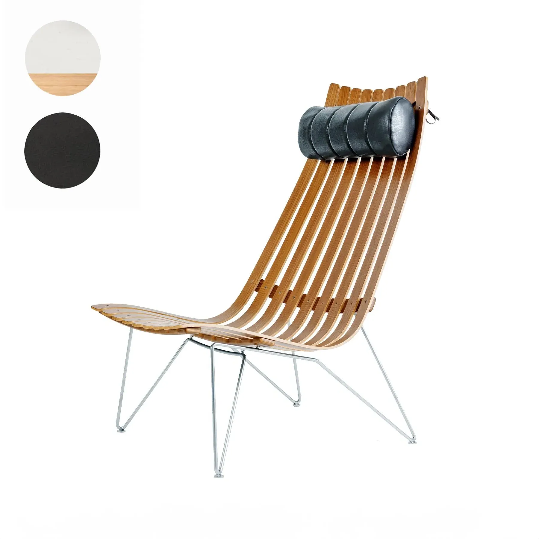 High-Back Lounge Chair with Swivel - White