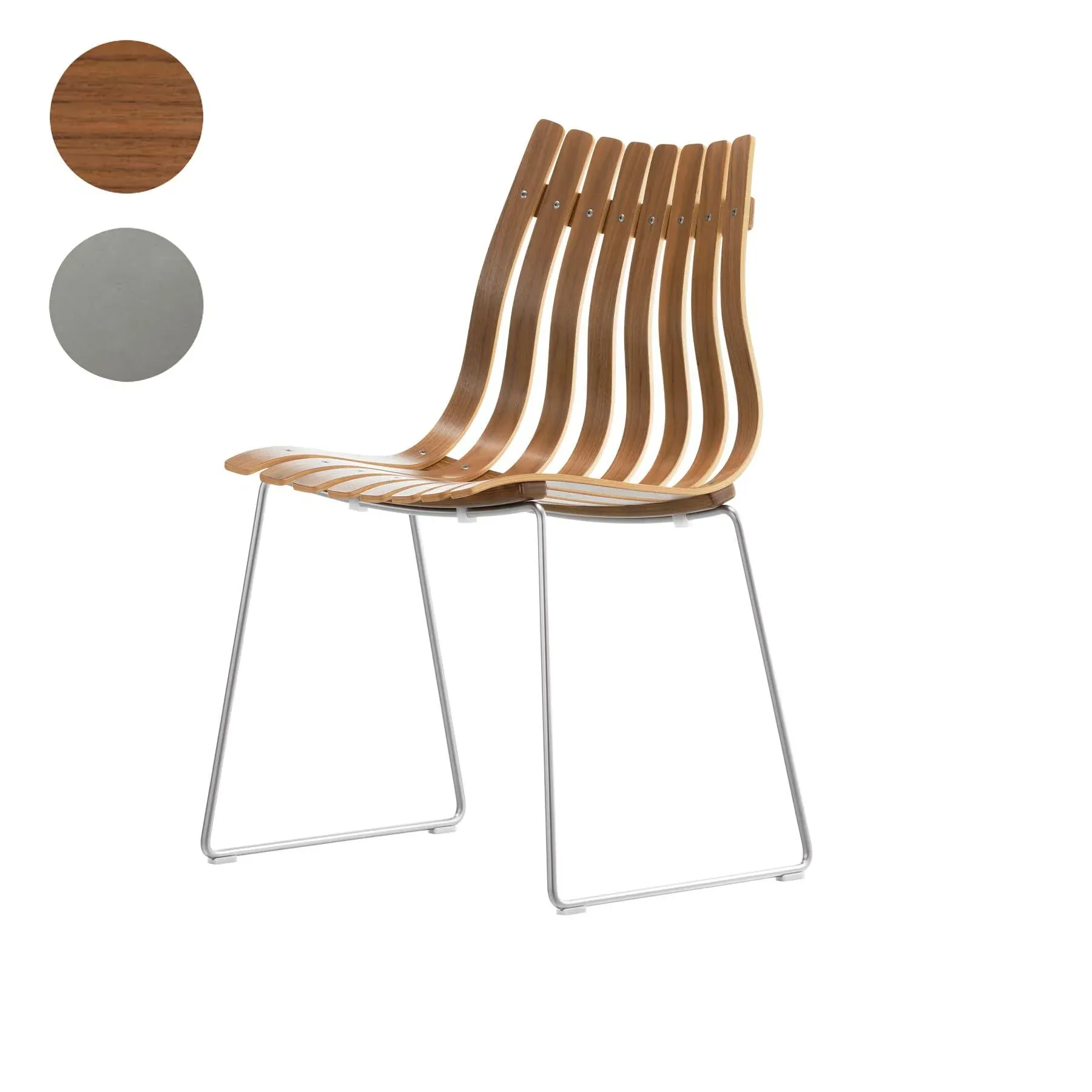 Junior Dining Chair - Walnut, Chrome Base image