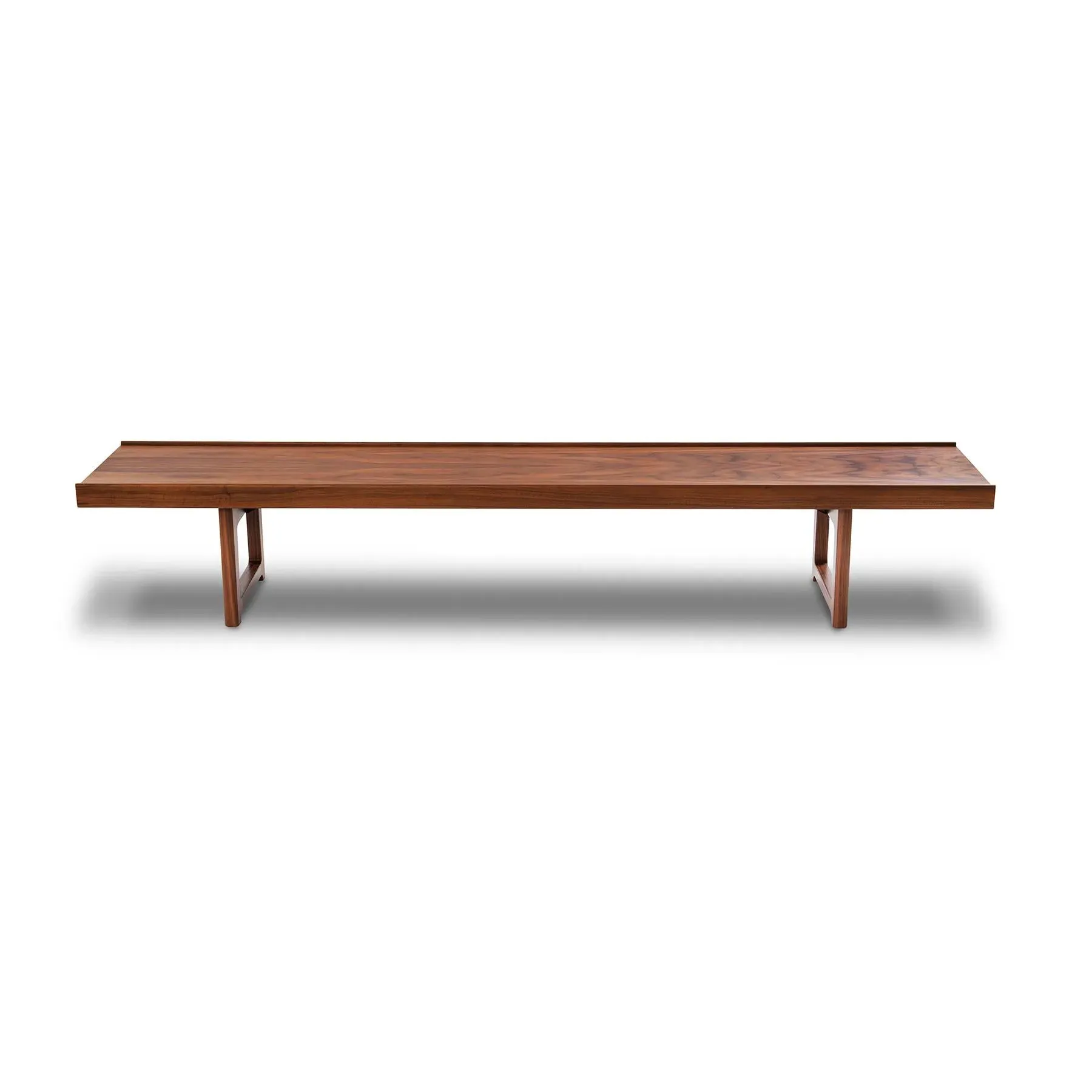 Large Low Bench - Walnut, Laminated Wood