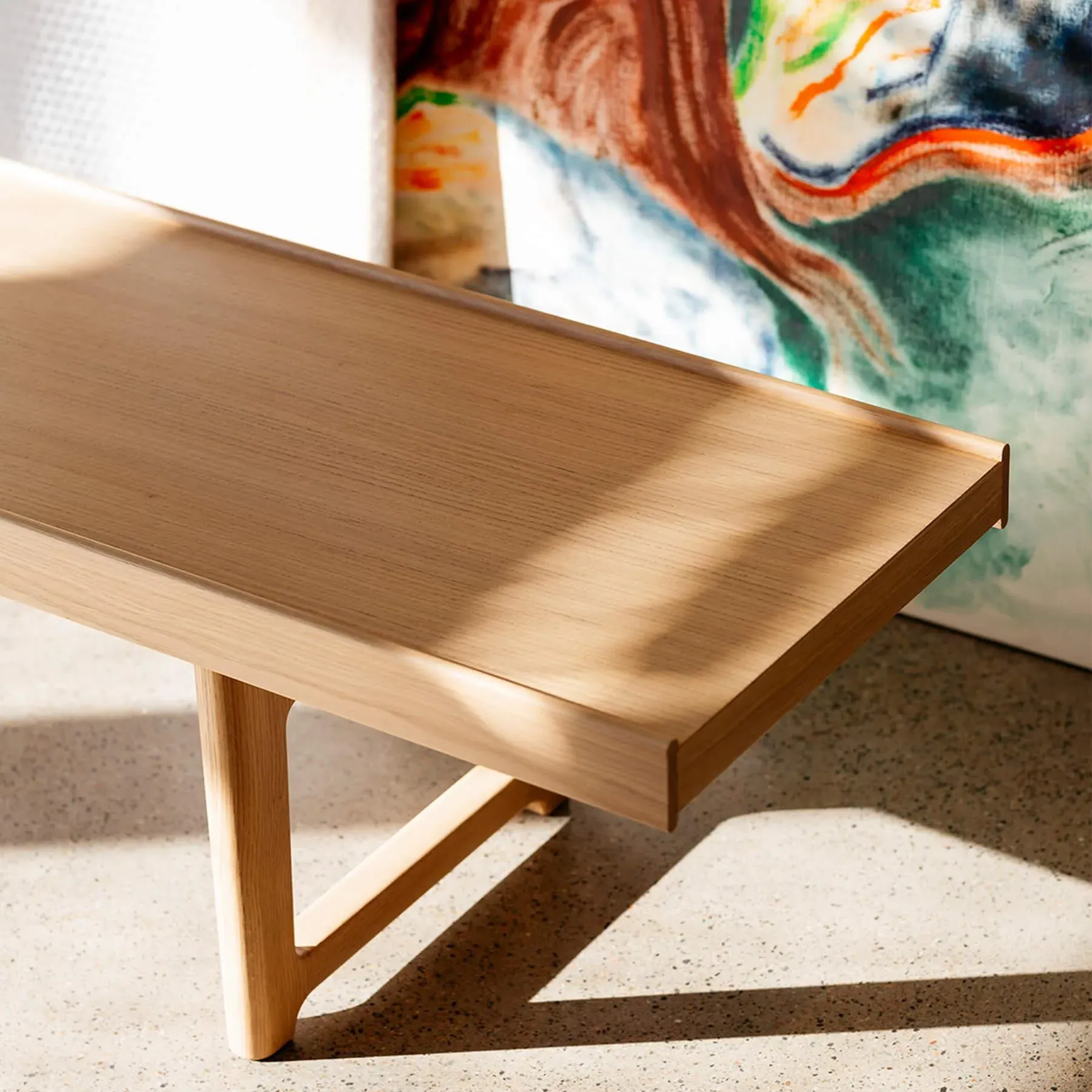 Large Standard Bench - Oak, Laminated Wood